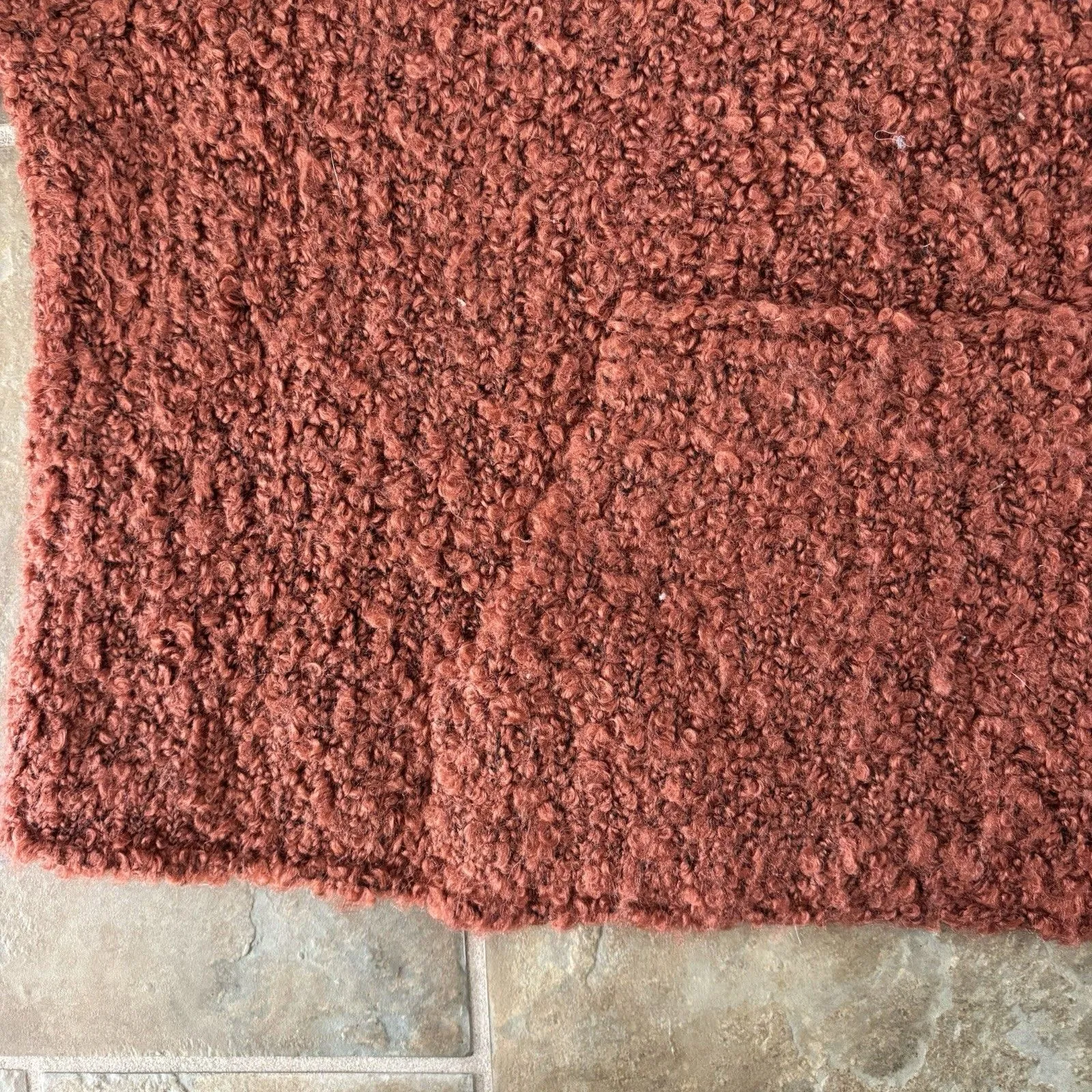 Sundance Sweater Womens Size Large Wool Blend Teddy Burnt Orange Red - Image 5