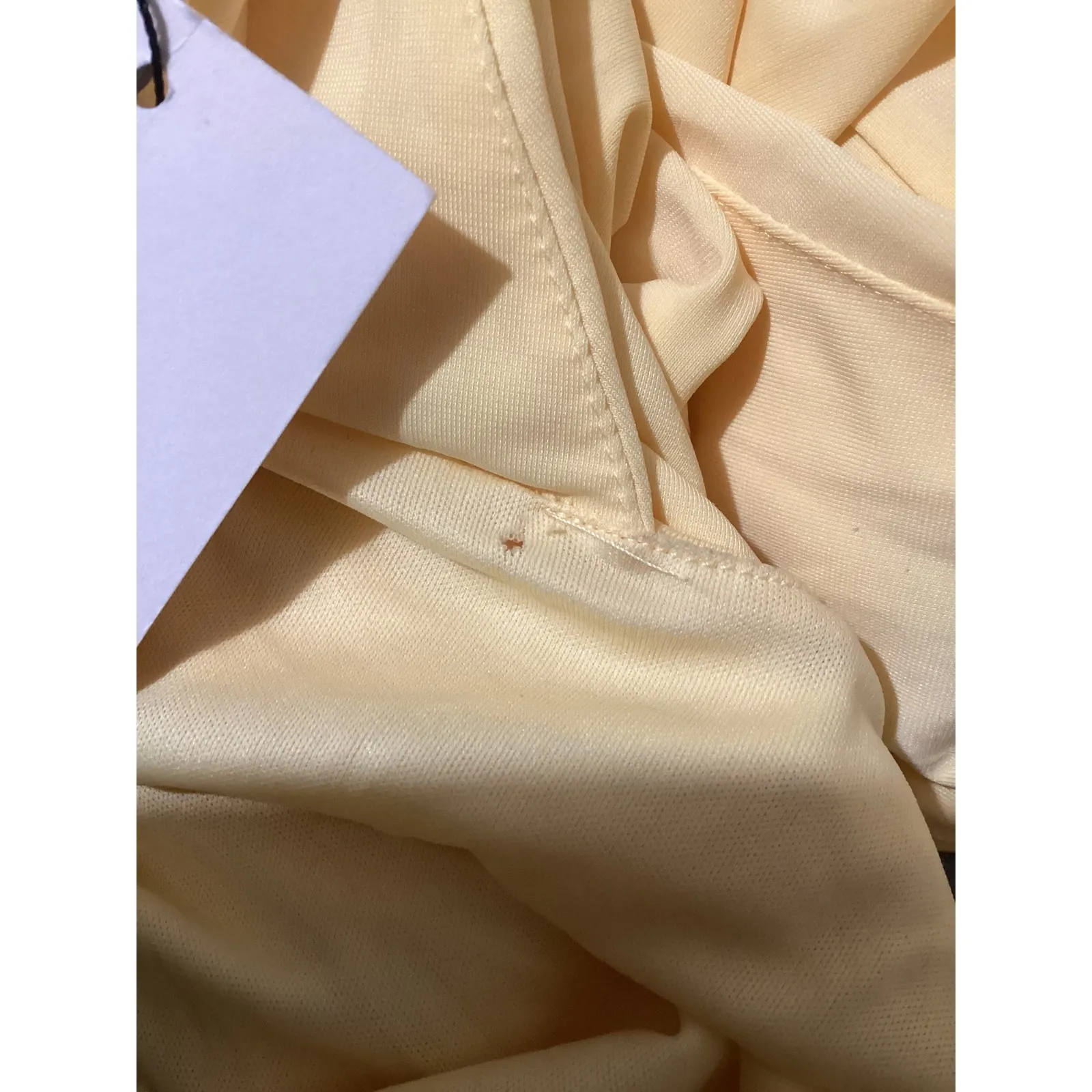 ZARA Yellow Halter Neck Plunging V Neck Maxi Dress Flowy Slit Size L - Image 8