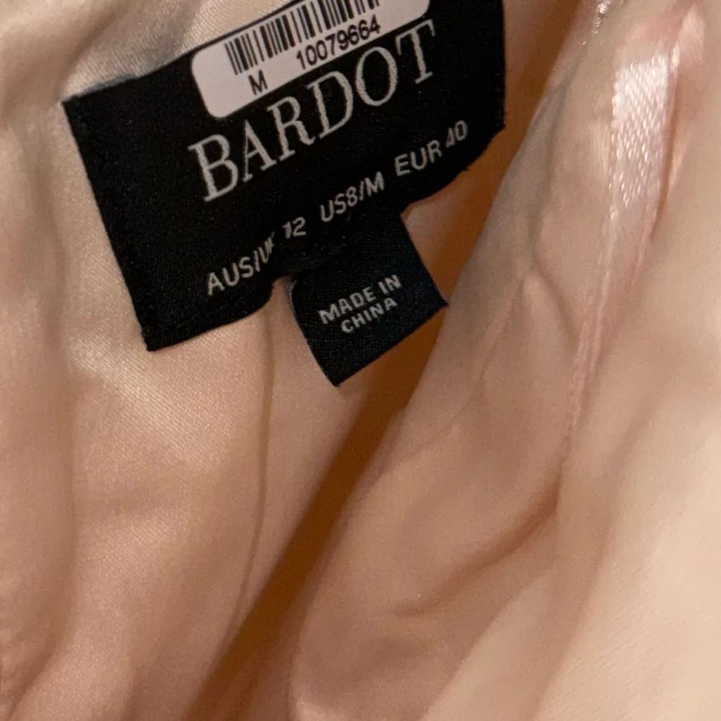 Bardot Caitlyn‎ Peach Floral Off-the-Shoulder Ruffle Tiered Mini Dress Medium - Image 8