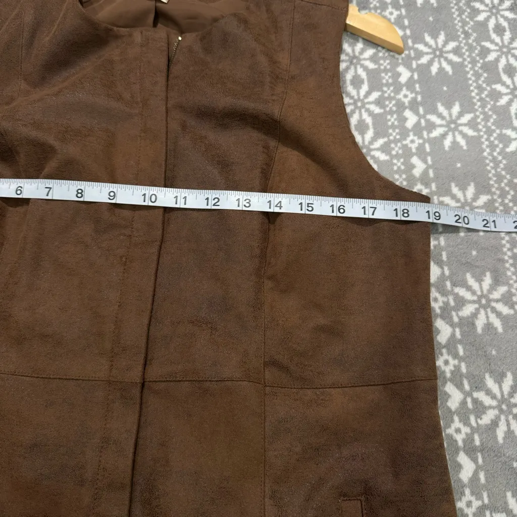 Chico's Edgy Faux-Leather Western Vest Brown‎ Size Small Chico's Size 0 - Image 11