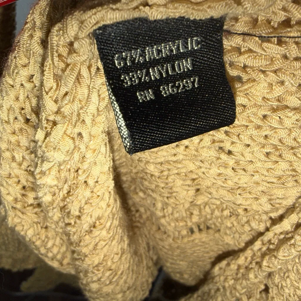 BCBGMaxAzria Beige Long Sleeve Crochet Knit Cardigan Coastal Cowgirl Size Large - Image 14