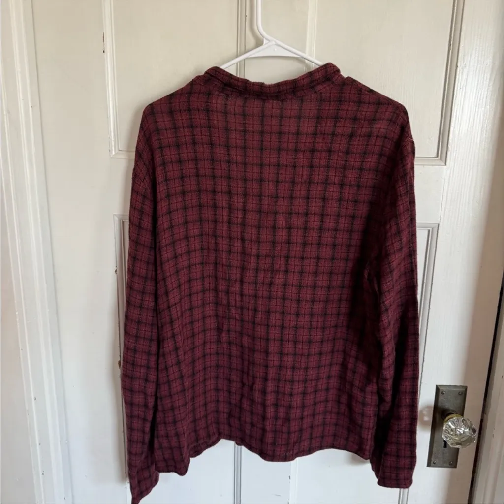 CP Shades burgundy plaid button front top size medium - Image 6