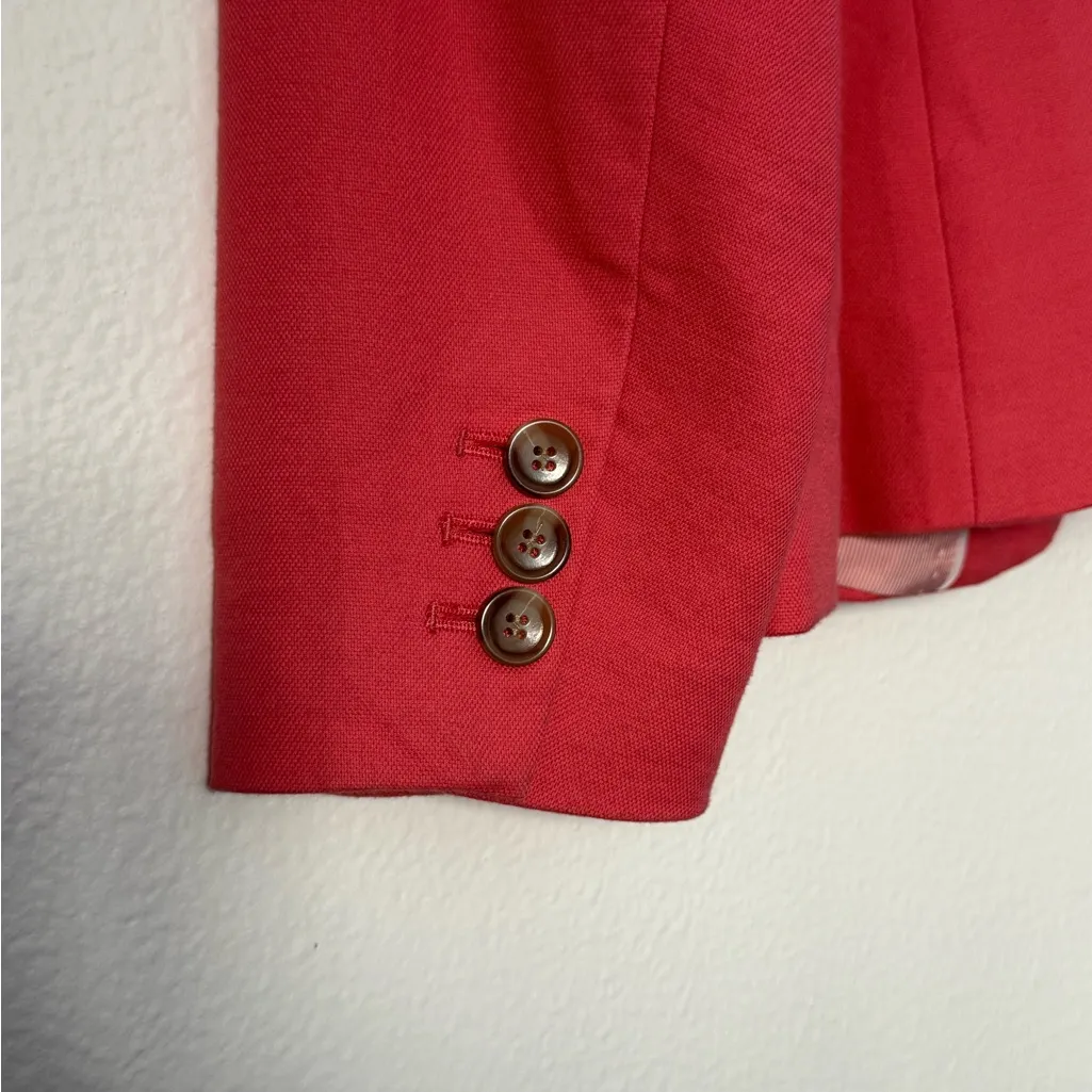 Talbots Salmon Pink Blazer Classic Preppy Two-Button Jacket Size 10 - Image 5