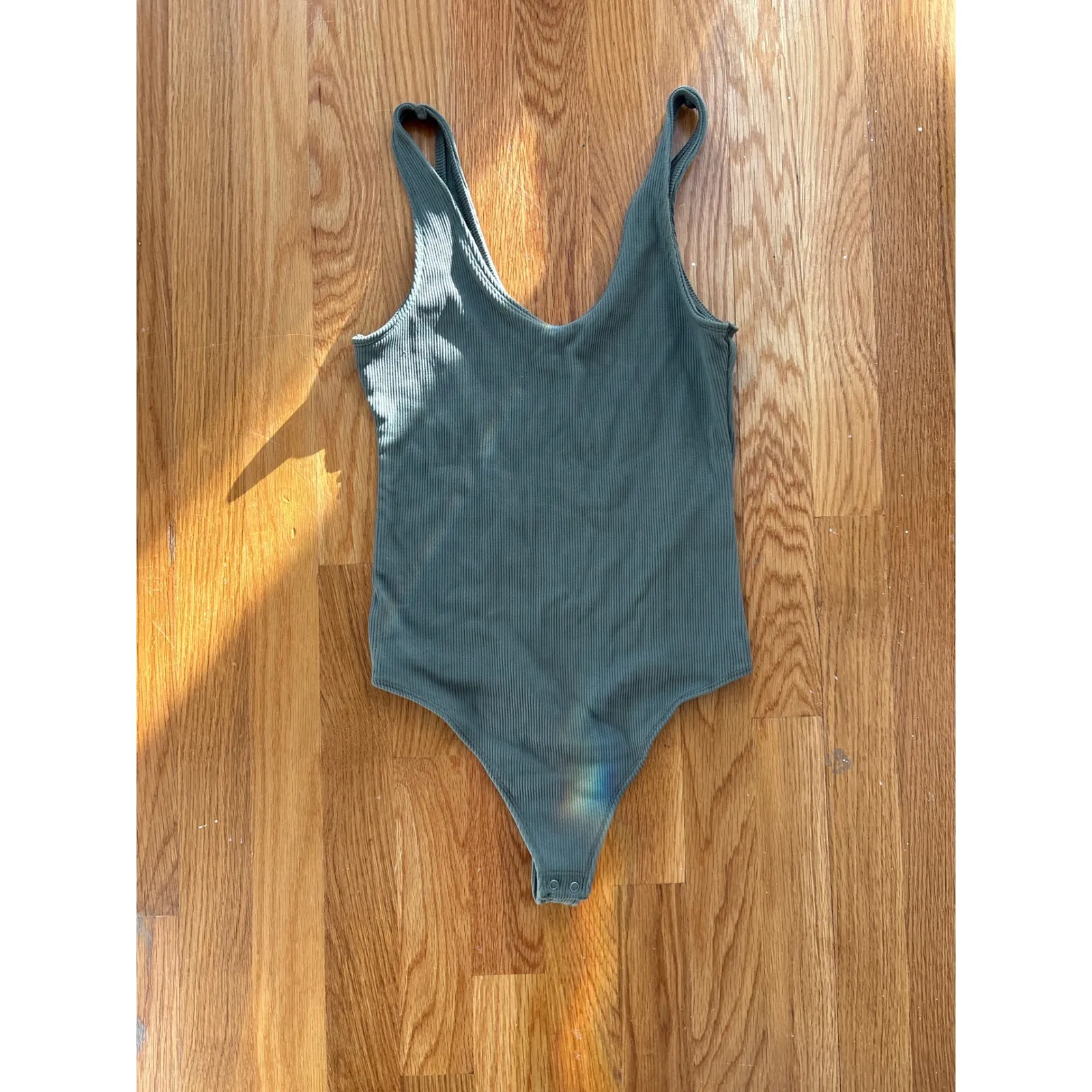 Abercrombie Fitch Set Ribbed Knit Tank Bodysuits Green Black Size S - Image 2