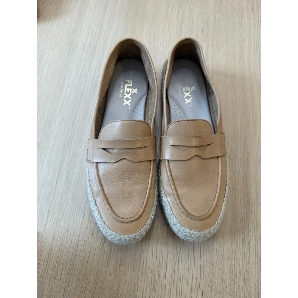 The Flexx Women’s Bill Lion Softy 100% Leather Beige Women Loafers Size Us 9 Tan - Image 2