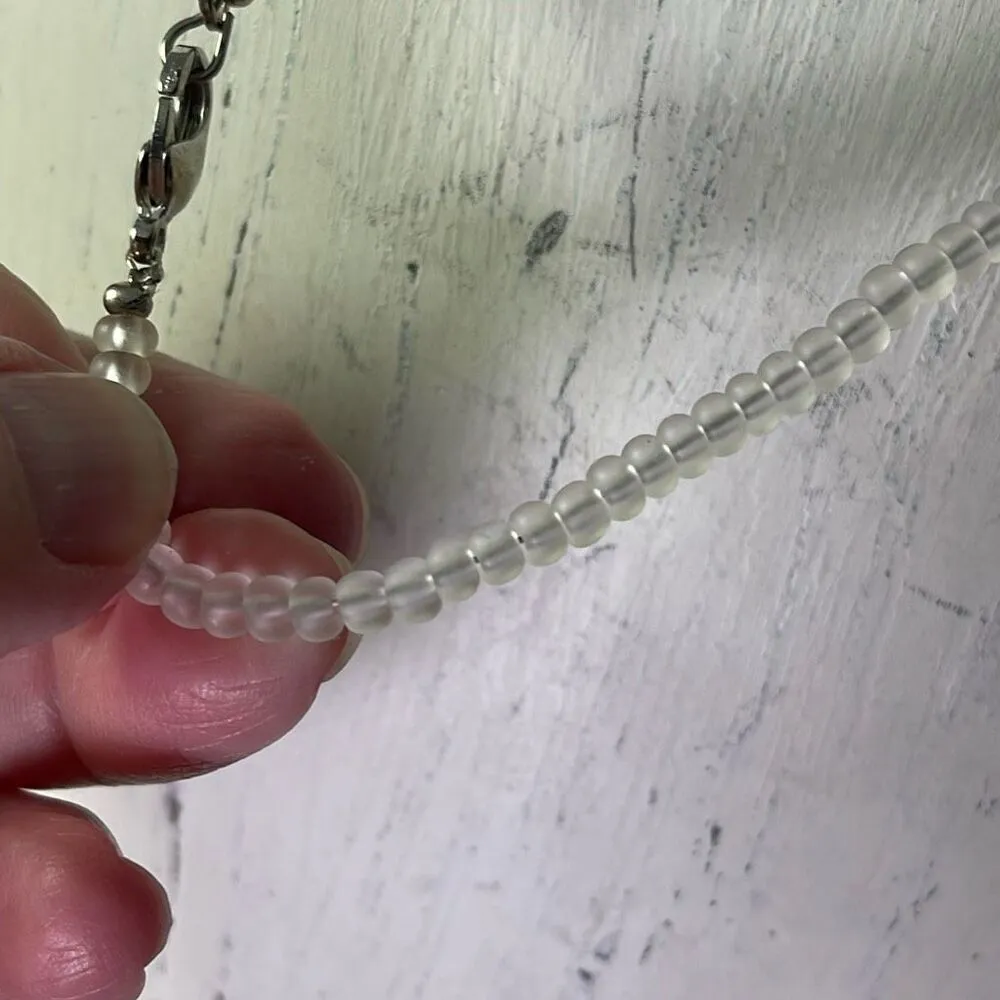 Seaside necklace frosted starfish and ocean colored beaded necklace. - Image 4