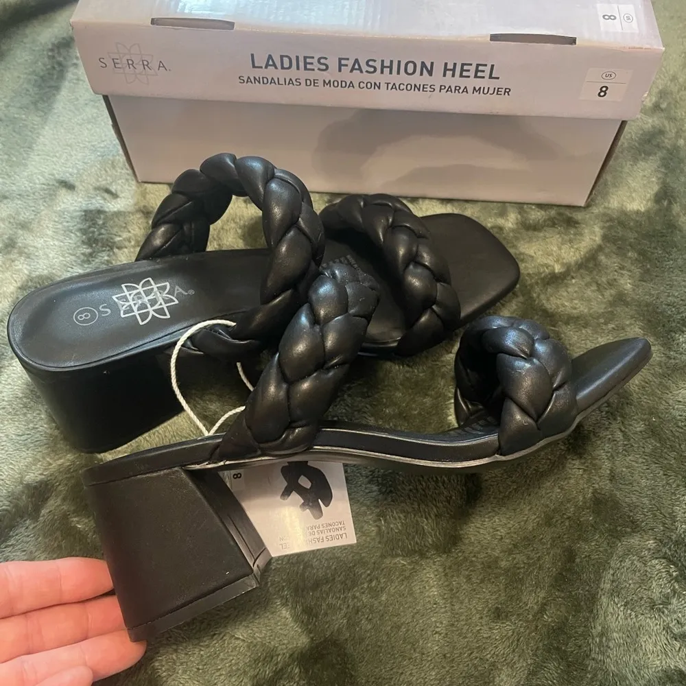 Serra Elegant Black Braided Women's Heels - Image 3