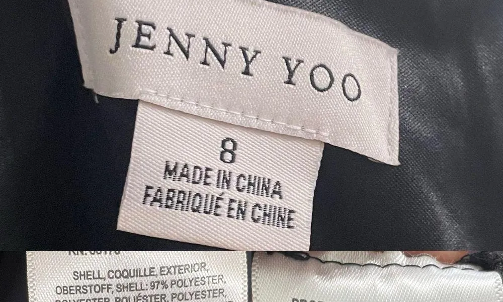 NWT BDHN Jenny Yoo Womens Dress Black Velvet Rachel Square Neck Size 8 - Image 11