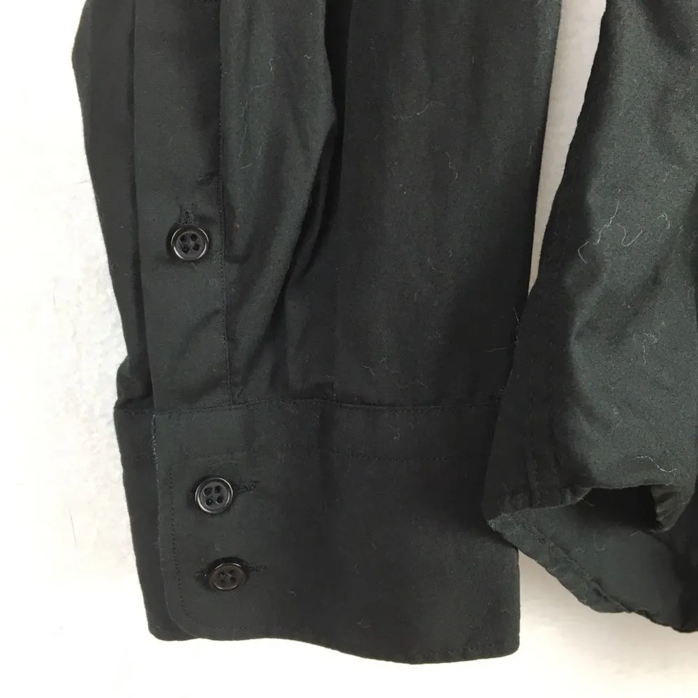 Peter Millar Black Button Up Long Sleeve Top Blouse M - Image 6