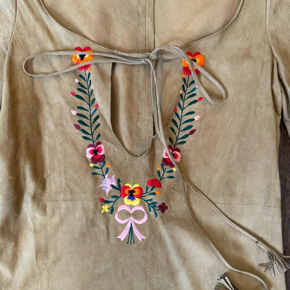 PRADA rare suede boho top, made in Italy, size 38 - Image 9