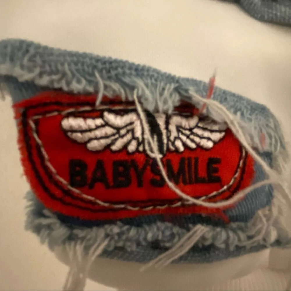 Denim Anime Embroidered Hoodie Jean Jacket Women's Size Small​ Blue - Image 2