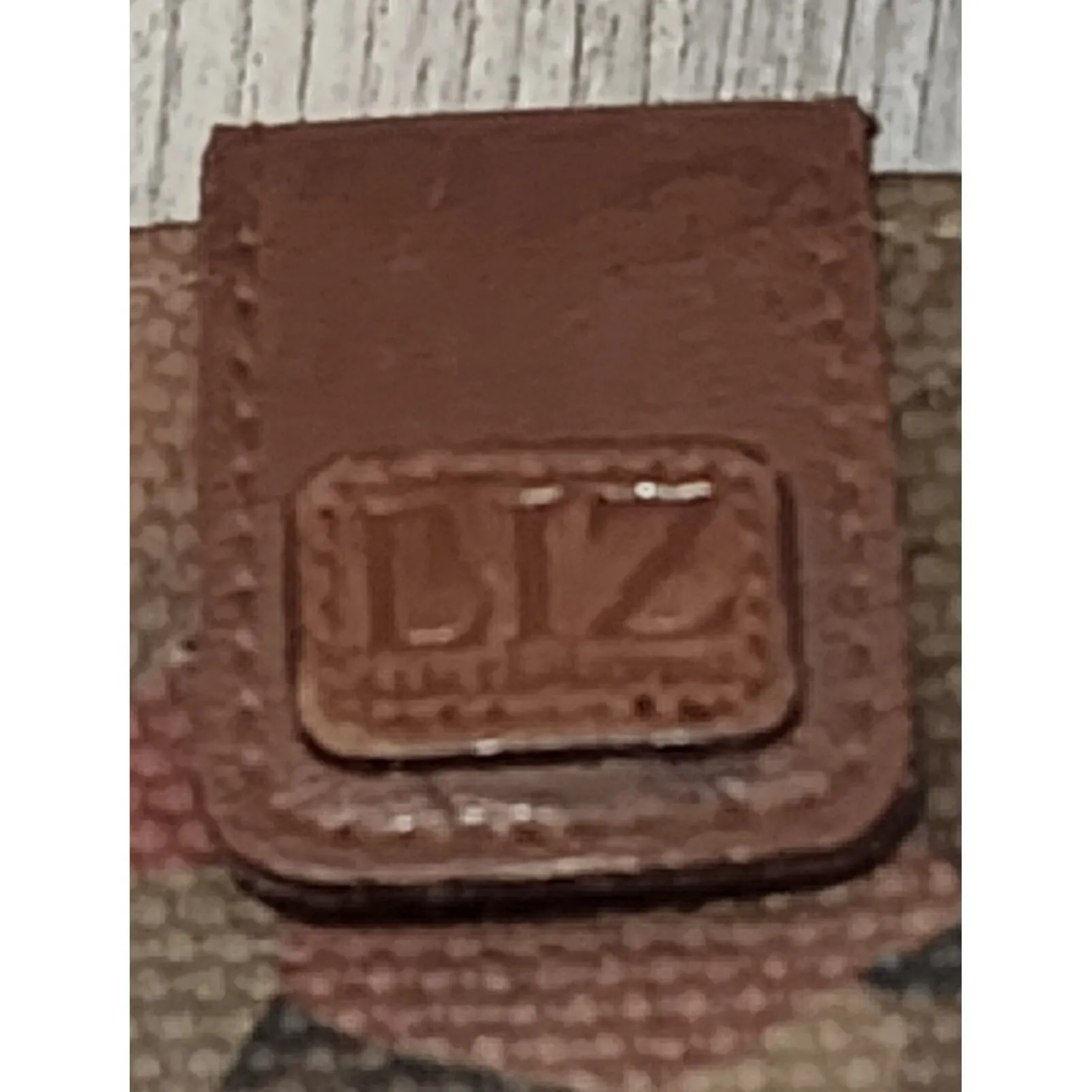 Liz Claiborne Floral Wallet Coin Purse‎ Small Brown Canvas Zip Closure - Image 8