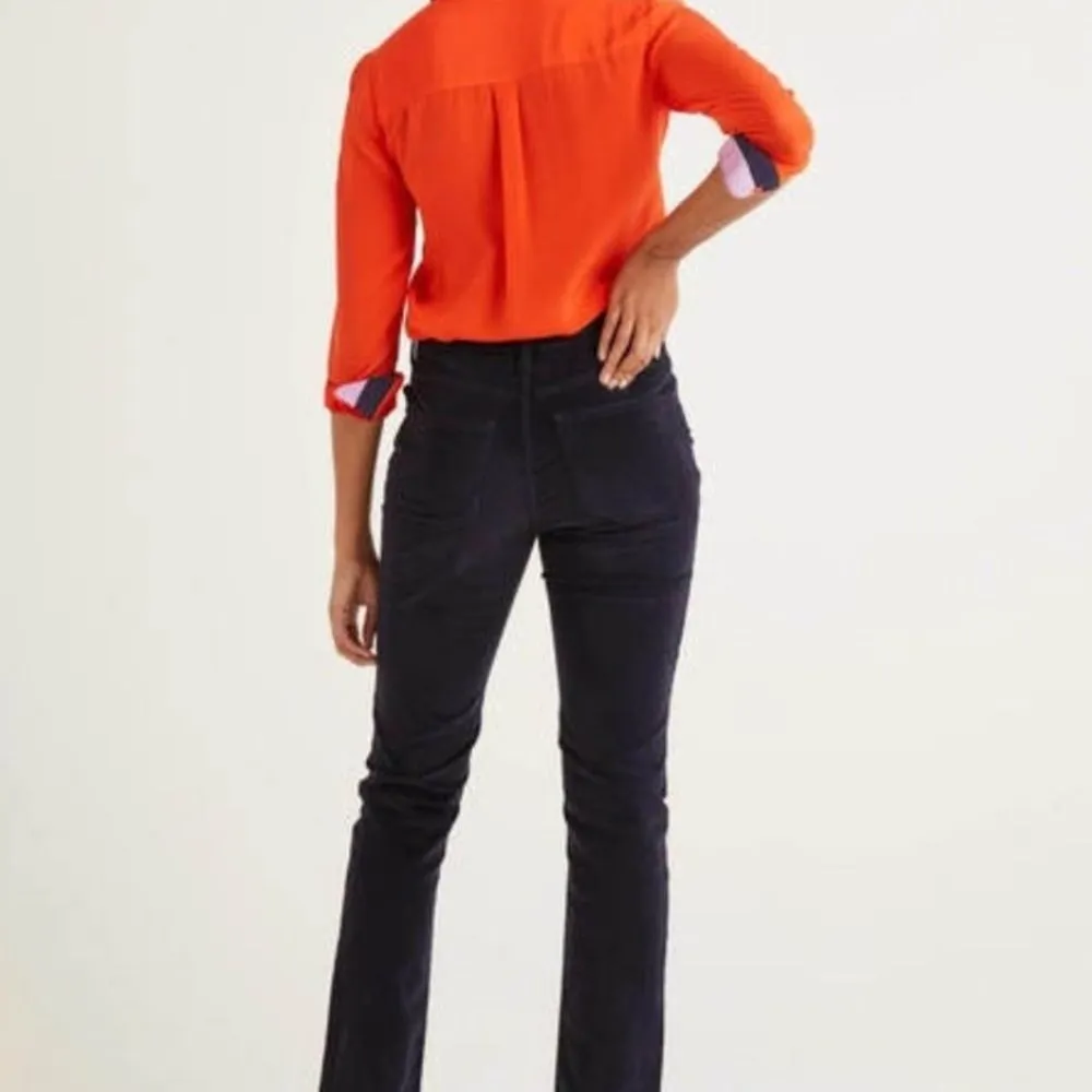 BODEN Corduroy Slim Straight Pants Womens 6 Cord Jeans Navy Blue Academia Preppy - Image 12