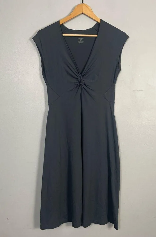 Patagonia Women's Cap Sleeve Bandha Twist Front Stretch Gray Midi Dress Medium M - Image 2