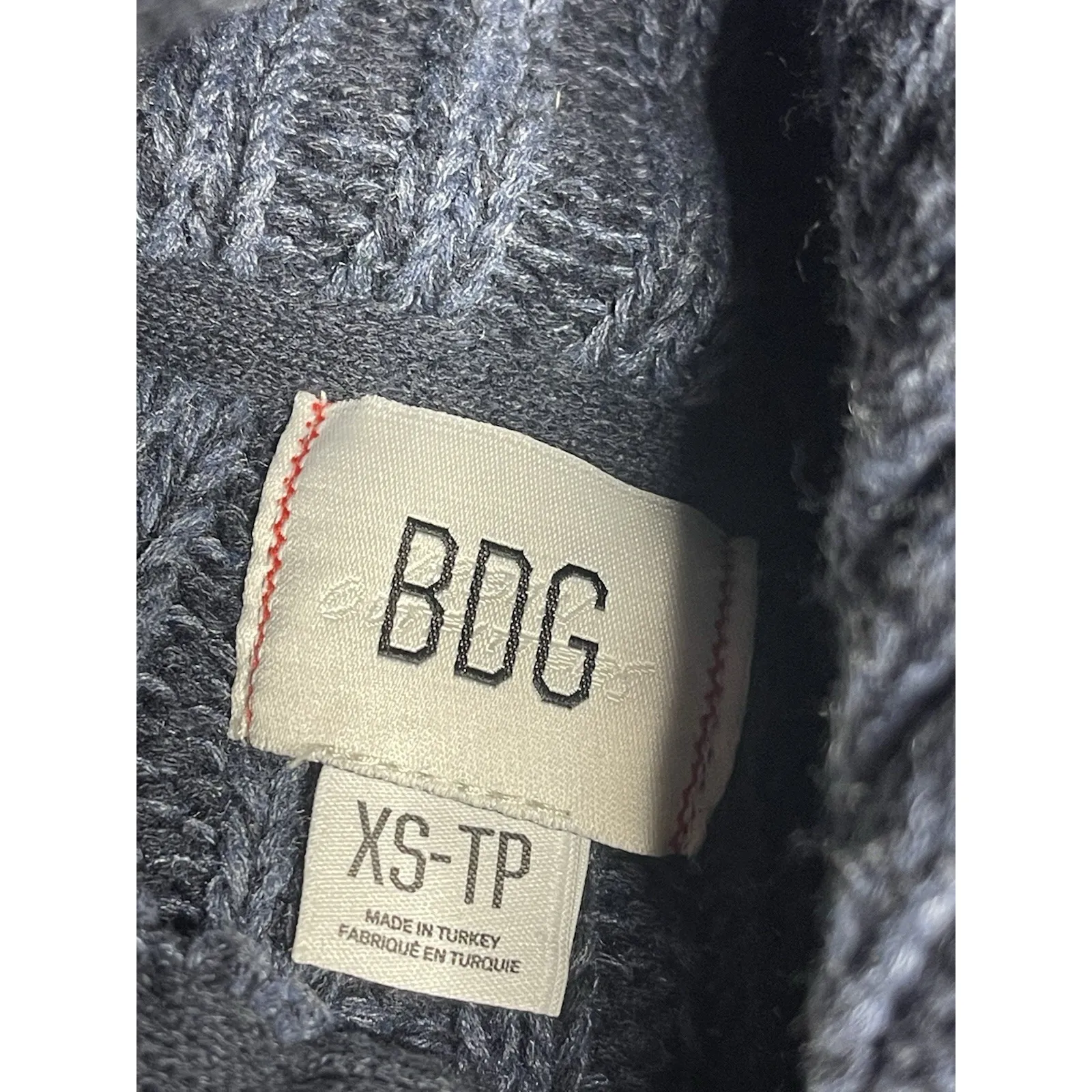 BDG‎ Urban Outfitters XS Zip up Slouchy Sweater Blue Cropped E0122 - Image 2