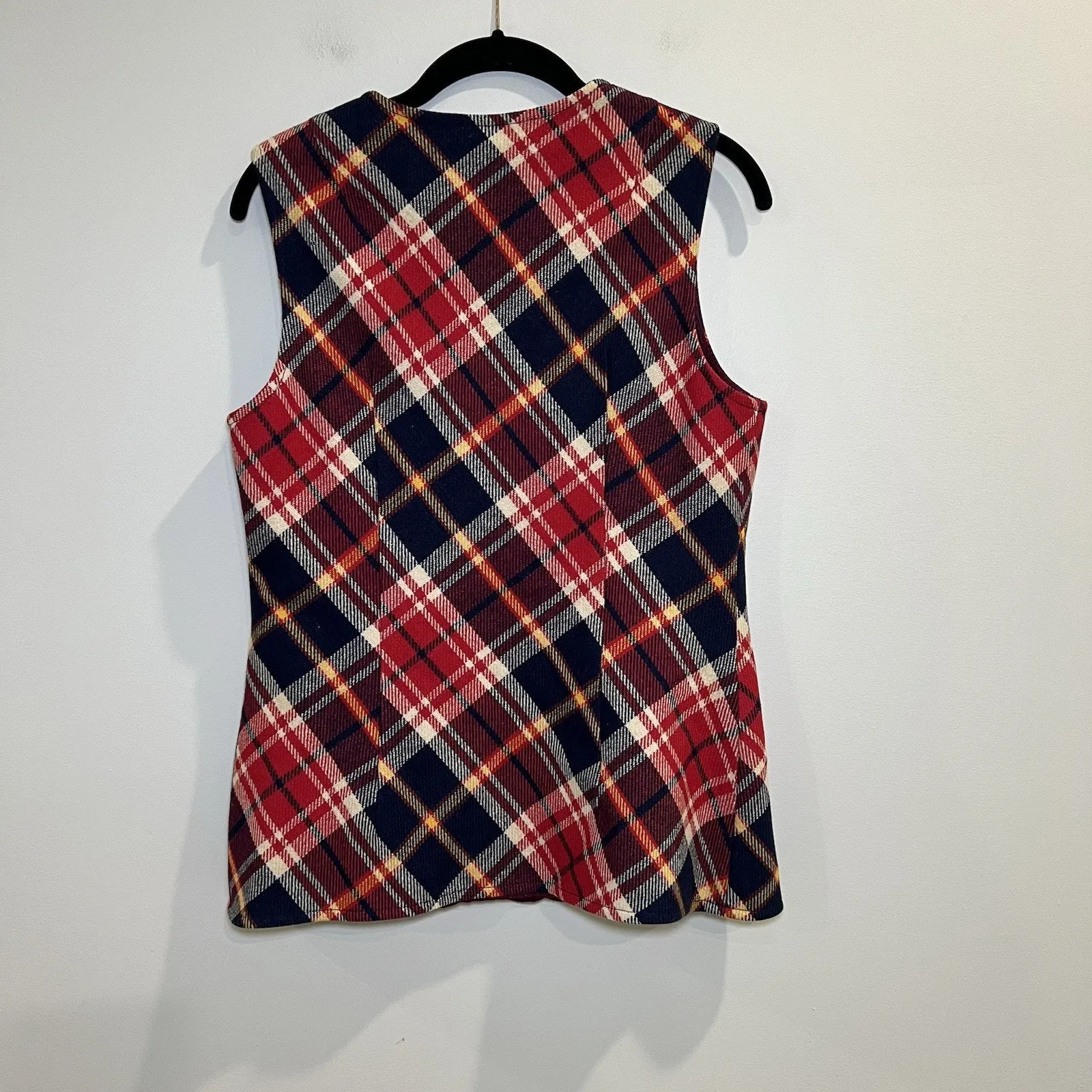 Bobbie Brooks‎ Vintage Plaid Waistcoat Vest For Women Red Size L - Image 2