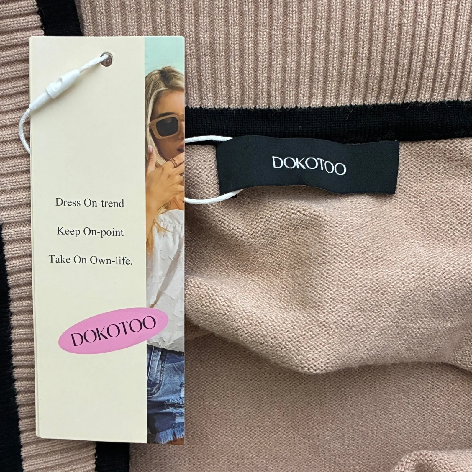 NWT Dokotoo Womens Minimalist Knit Tank Top Size 2XL Tan Stretch Clean Girl - Image 7