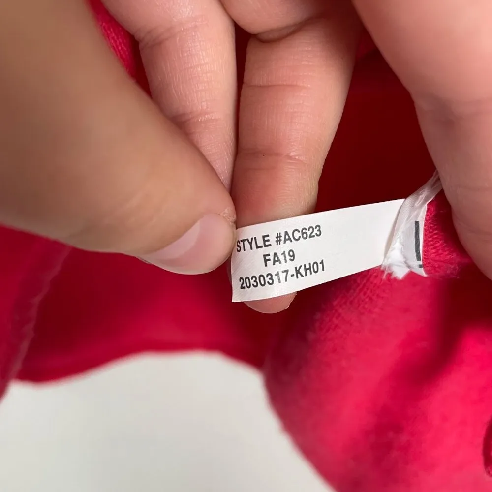 J. Crew Factory Woman's Sz S Red V Neck Step Hem Fall Cotton Wool Sweater AC623 - Image 7