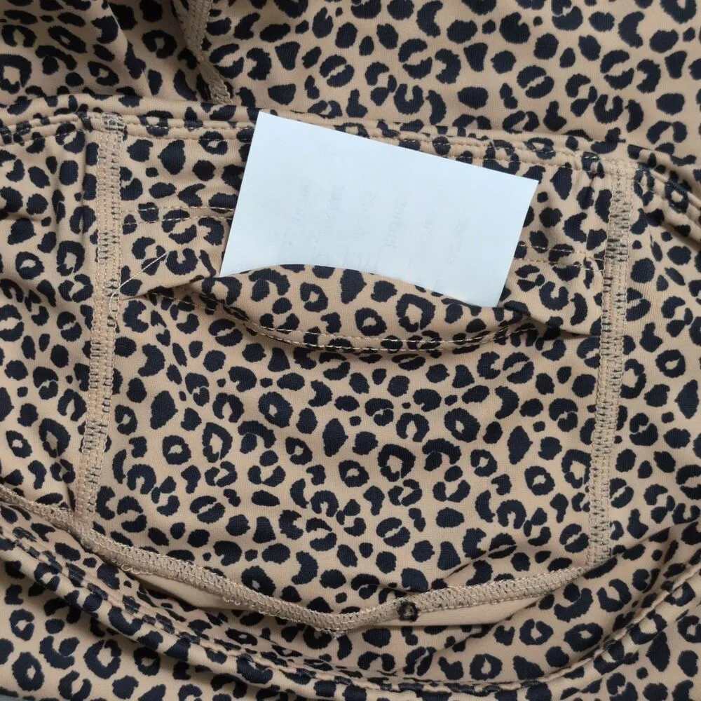 Allfenix Womens Animal Print High Waisted Leggings Cheetah Leopard Pattern Tan Size XS - Image 5