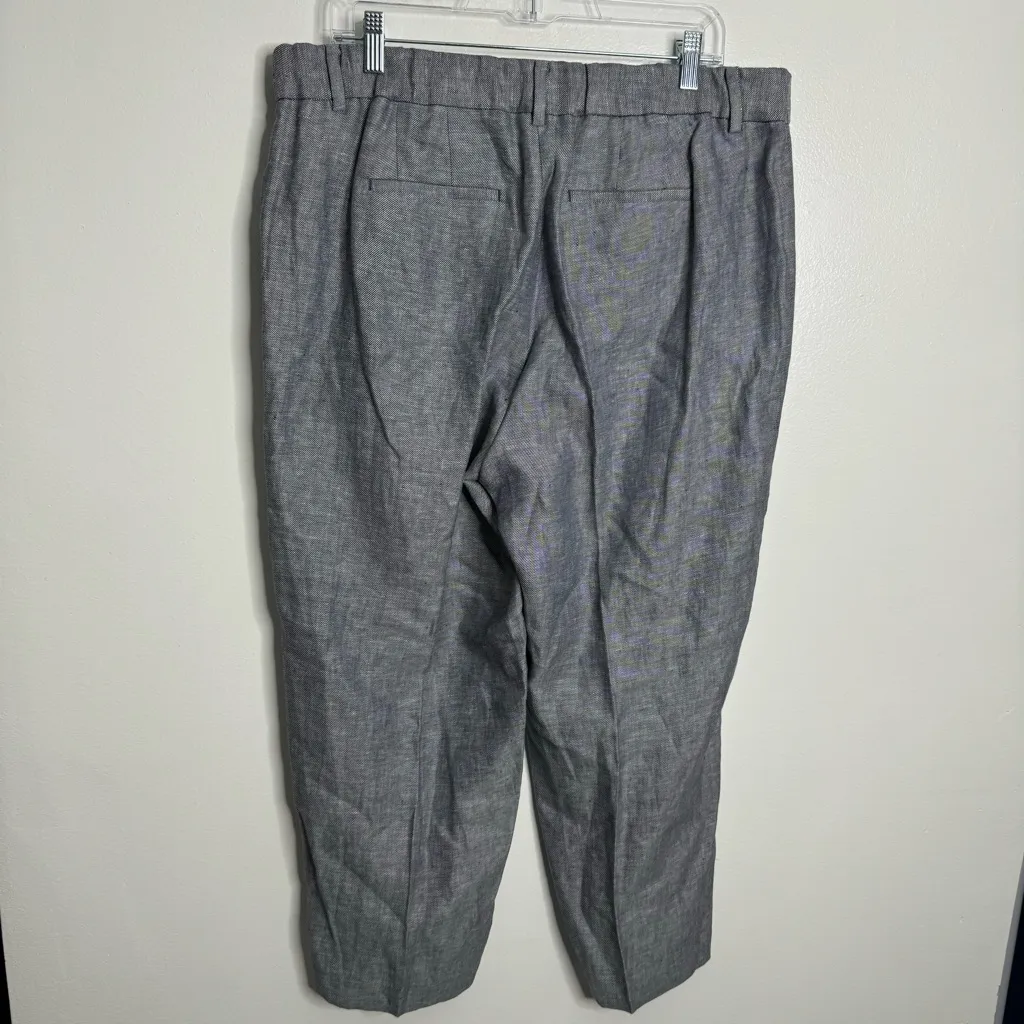 NWT Talbots Washed Linen Chambray Ankle‎ Pants Size 14W - Image 4