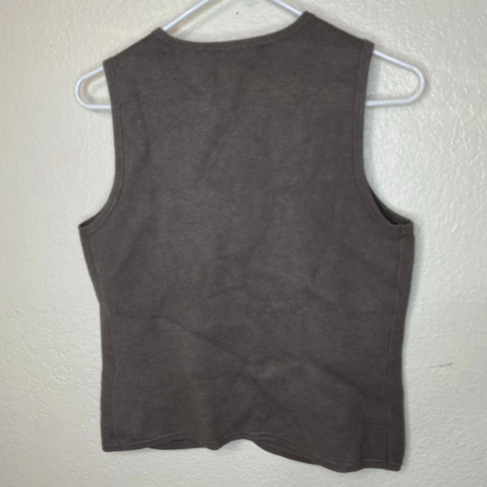 Abercrombie & Fitch Mara Gray Crewneck Button Sweater Vest Waistcoat Size Small - Image 2