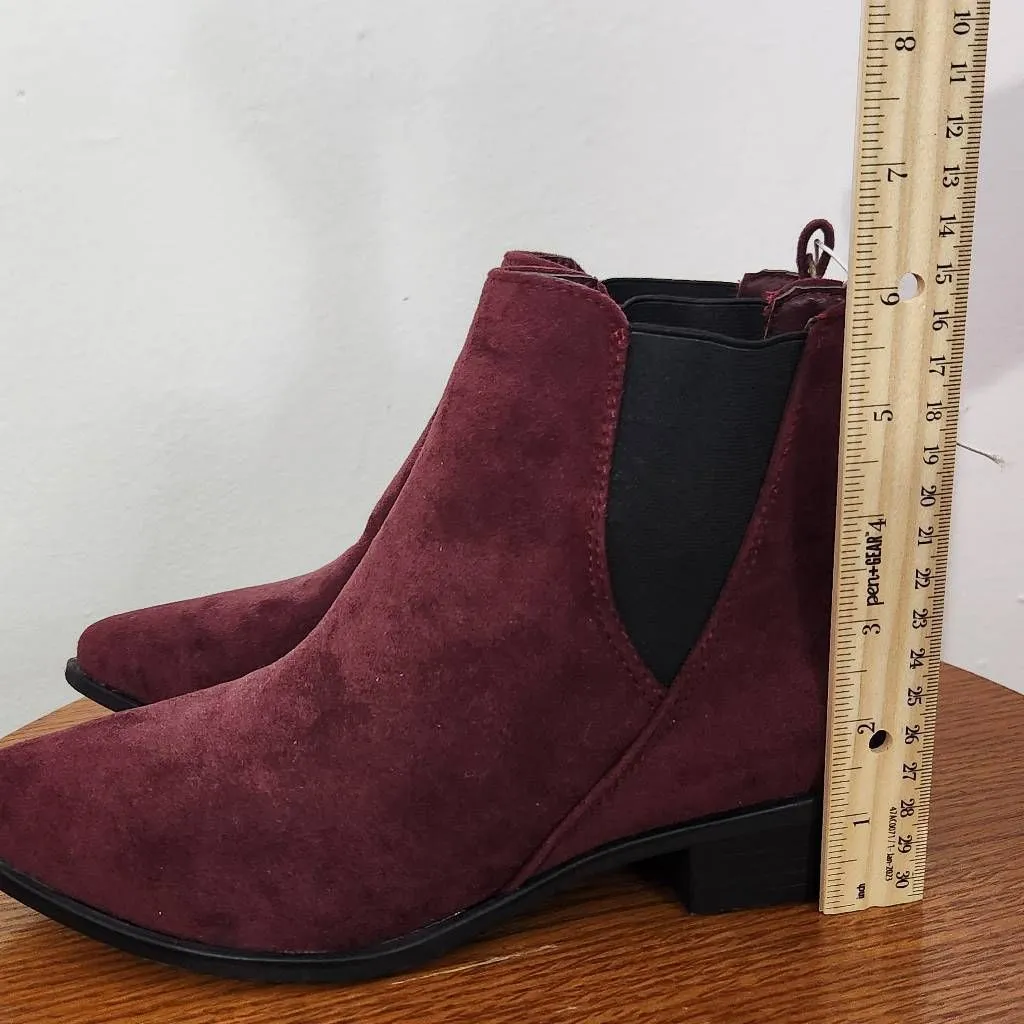 Seven7 Manhattan Micro Suede Oxblood Boot Size 8 NWT Ankle Bootie - Image 7