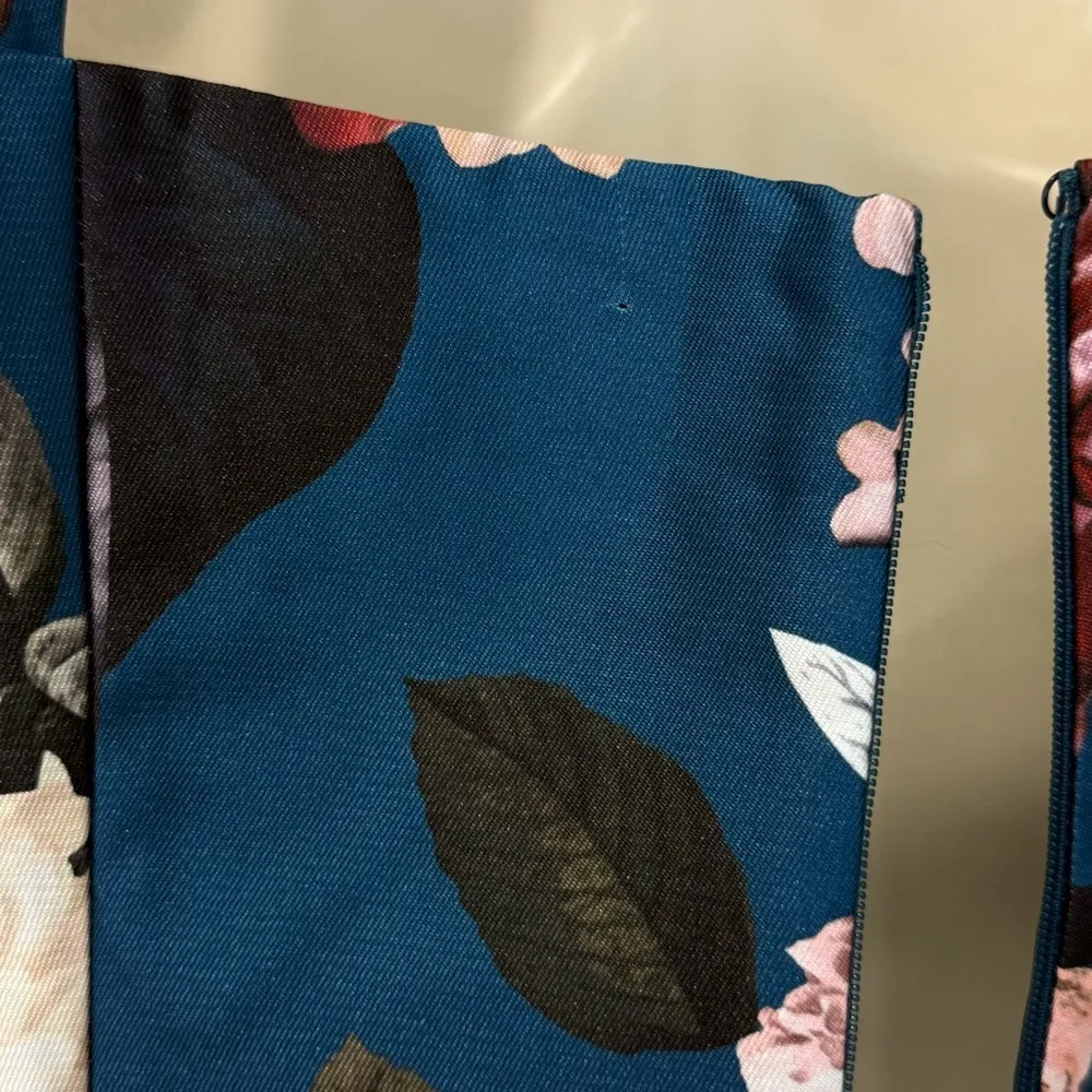 Sachin & Babi Audrey Gown Teal Garden Floral Dress Sleeveless Satin Size 8 New - Image 9