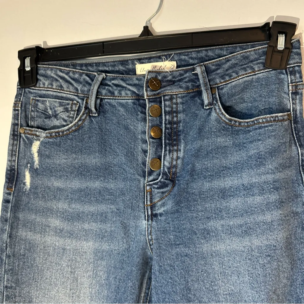 Anthropologie Unpublished Blue Ankle Cropped‎ Distressed Jeans - Image 2