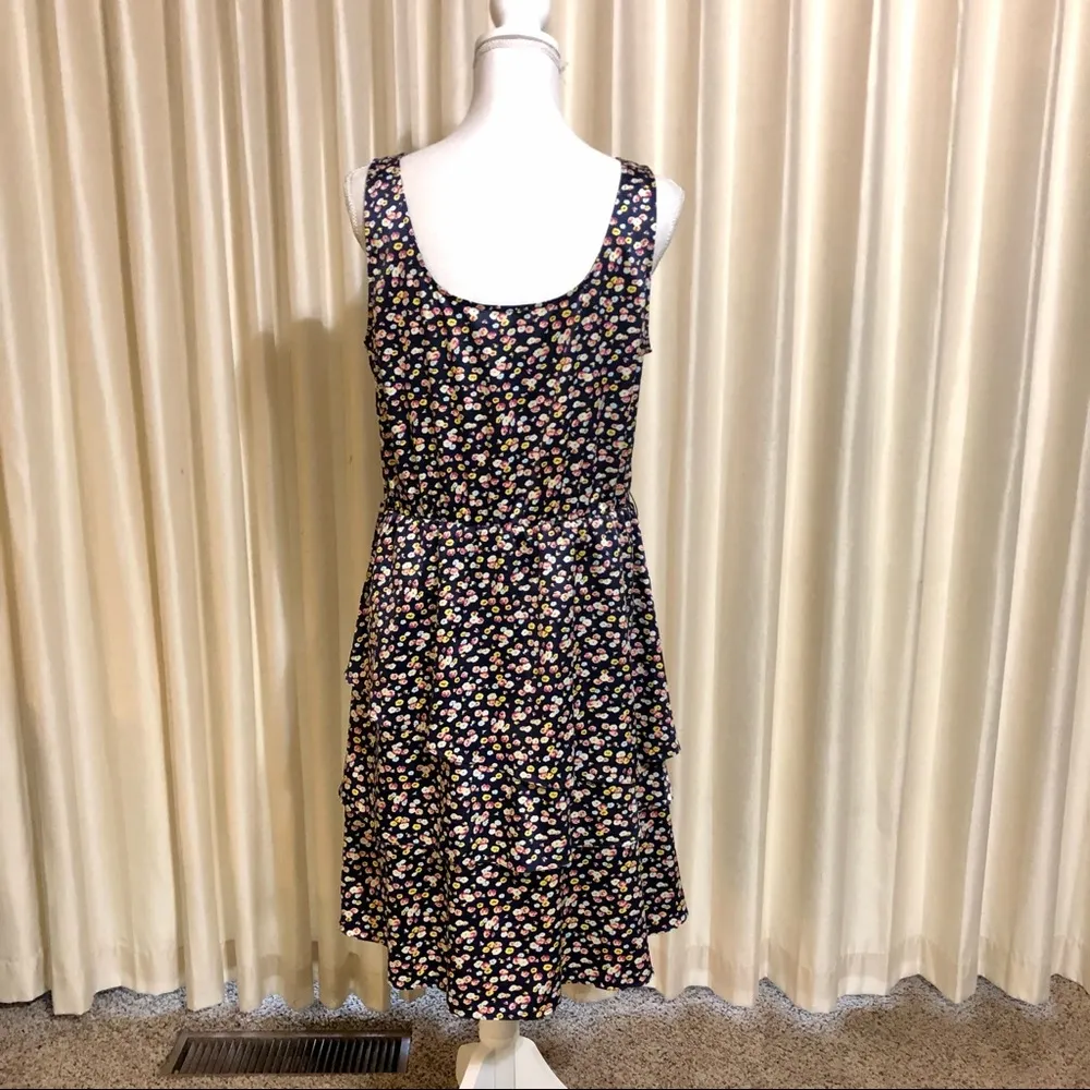 The Limited Navy Floral Bottom Tiered Dress Sz 14 - Image 4