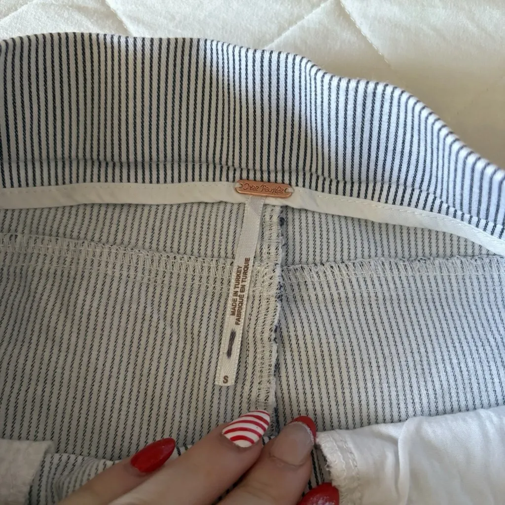Free People Womens Size Small Wide Leg Pants Stretchy Striped Casual Office - Image 5