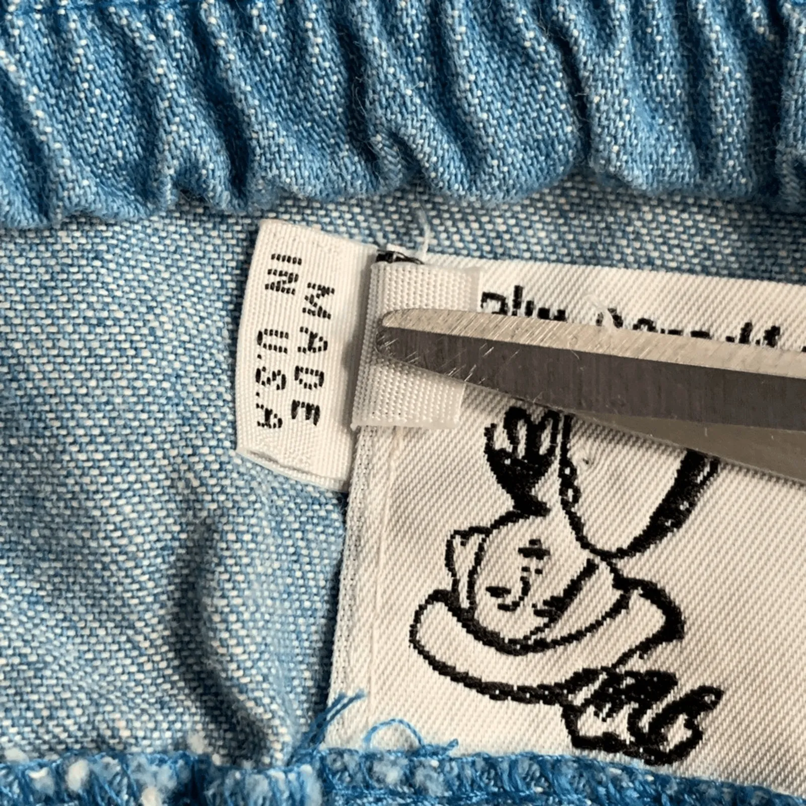 Vintage 80s Alfredo’s Wife Blue Chambray Denim Handkerchief Hem Skirt Made USA - Image 7