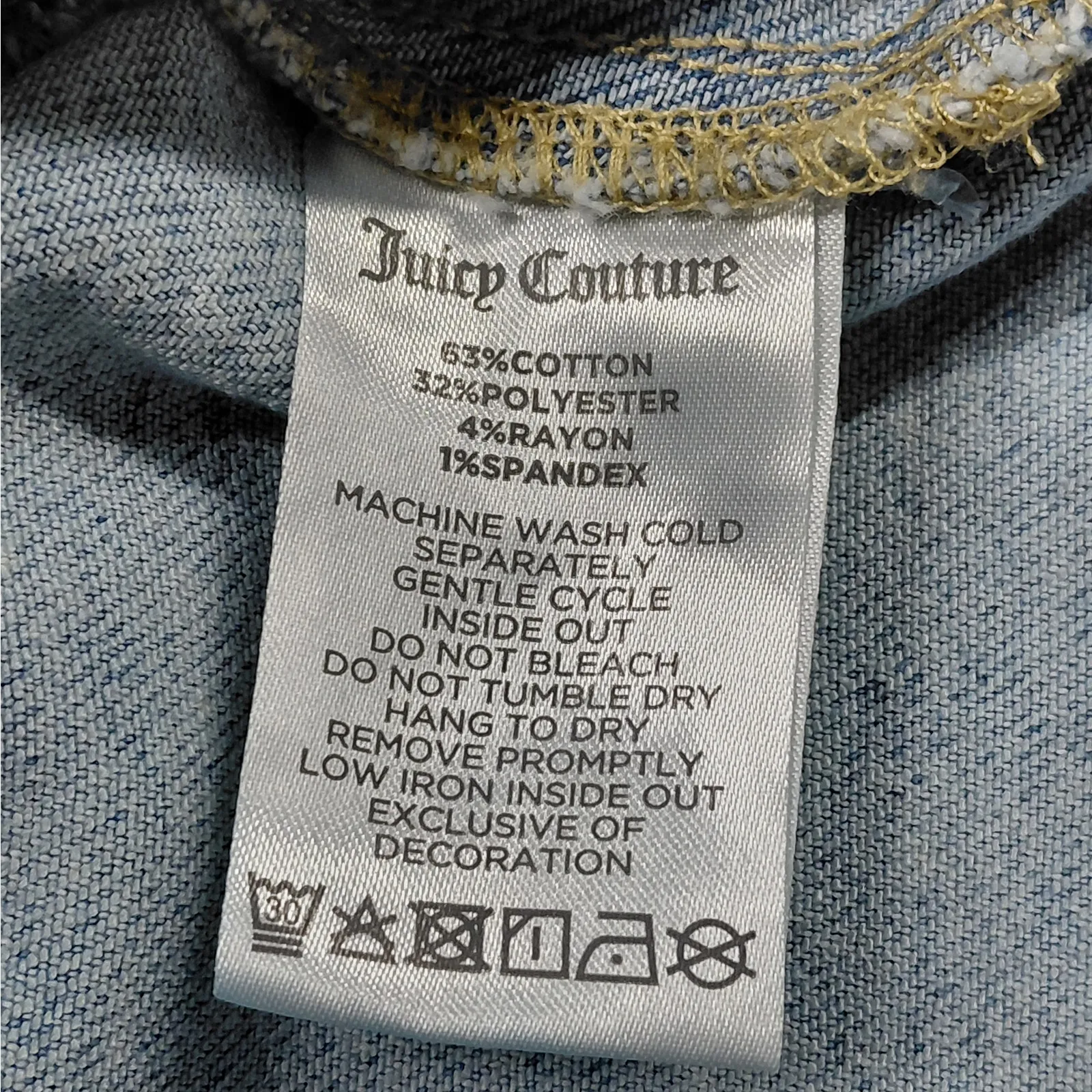 Juicy Couture Women’s XS Cropped Denim Vest Rhinestone Logo Y2K Biker Jacket - Image 11