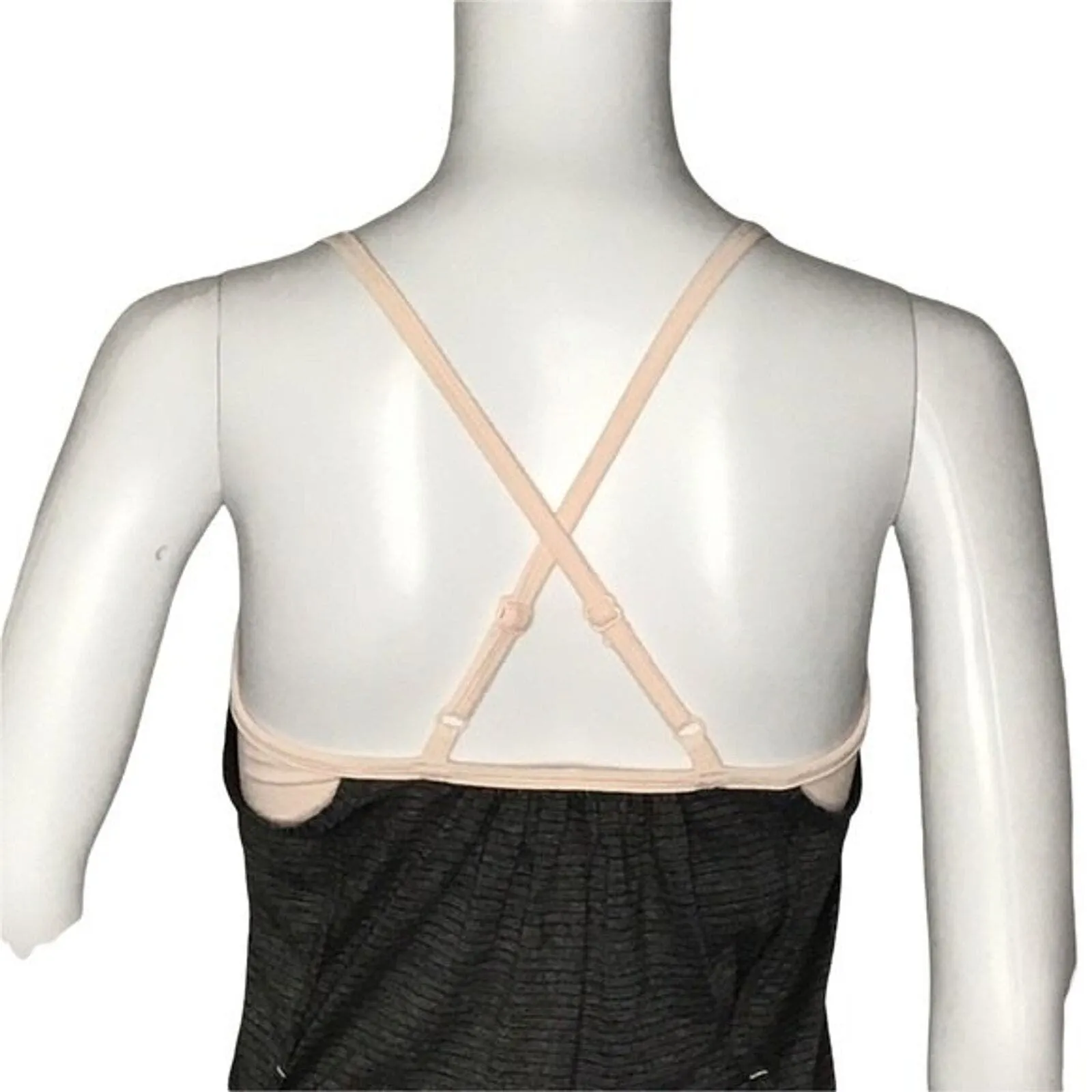 Calia Tank Womens XS Gray Stripe‎ Pink Sport Bra Criss Cross Workout Athleisure - Image 5