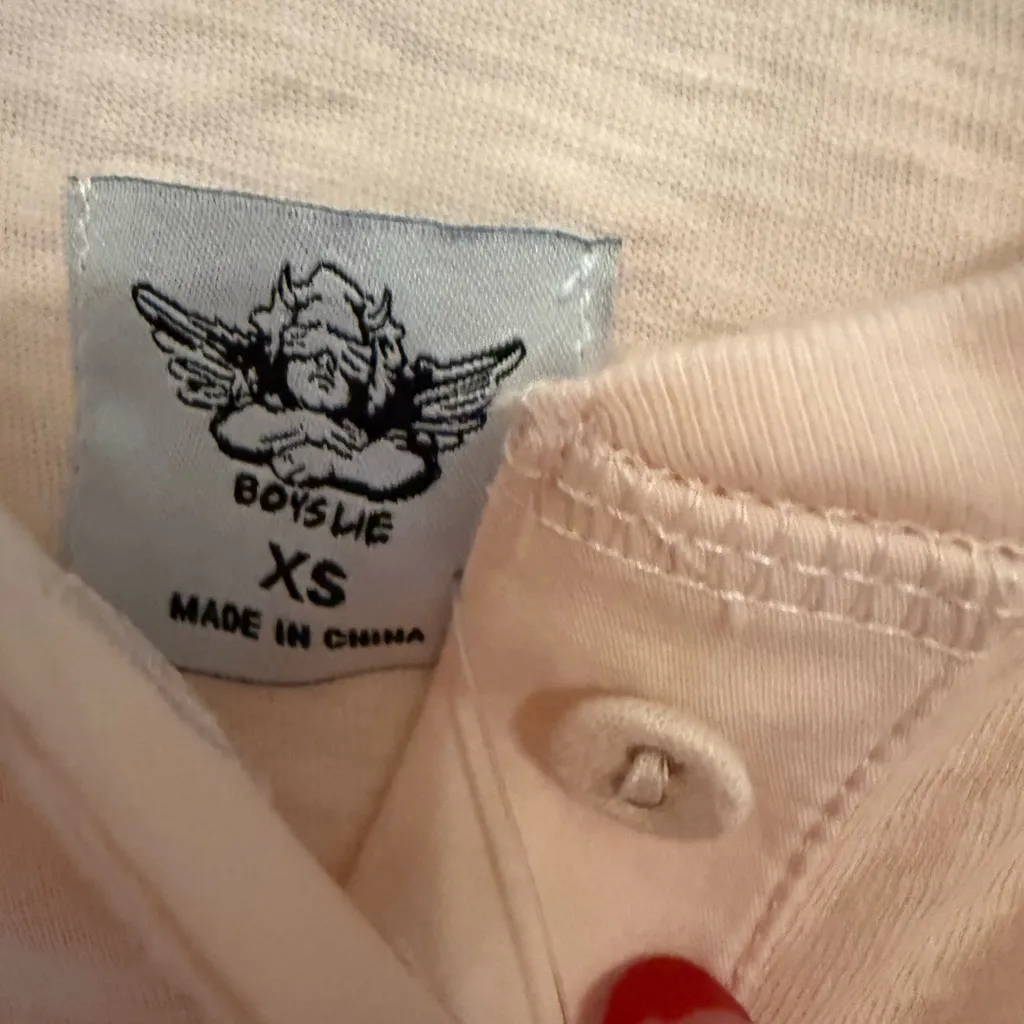 Boys Lie Self Improvement Long Sleeve Henley Top - Image 5