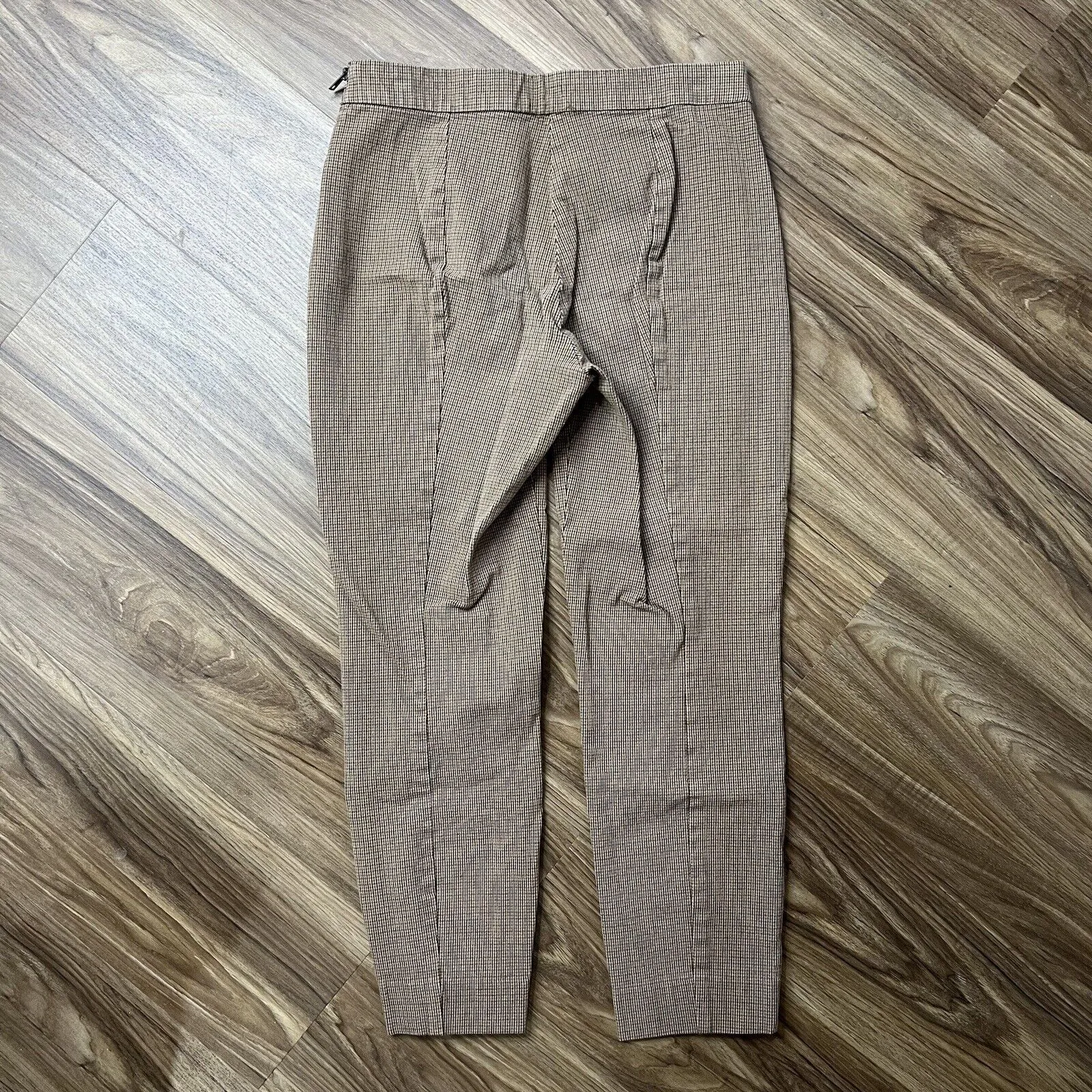 Everlane Women’s Size 6 Pants The Side Zip Stretch Cotton Brown Houndstooth - Image 9