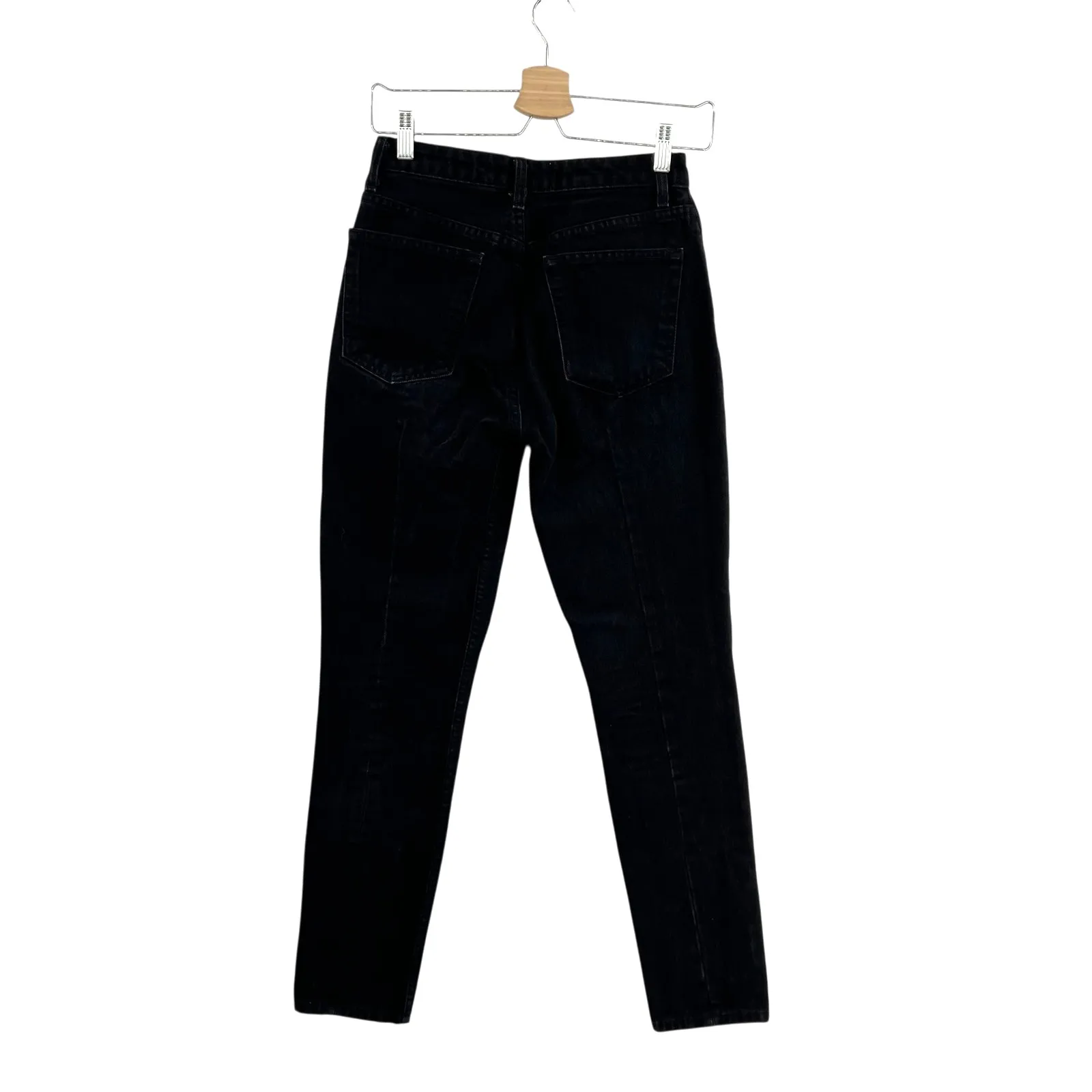 Reformation‎ Skinny French Jeans Button Fly Thames Wash Black Denim Size 25 - Image 9