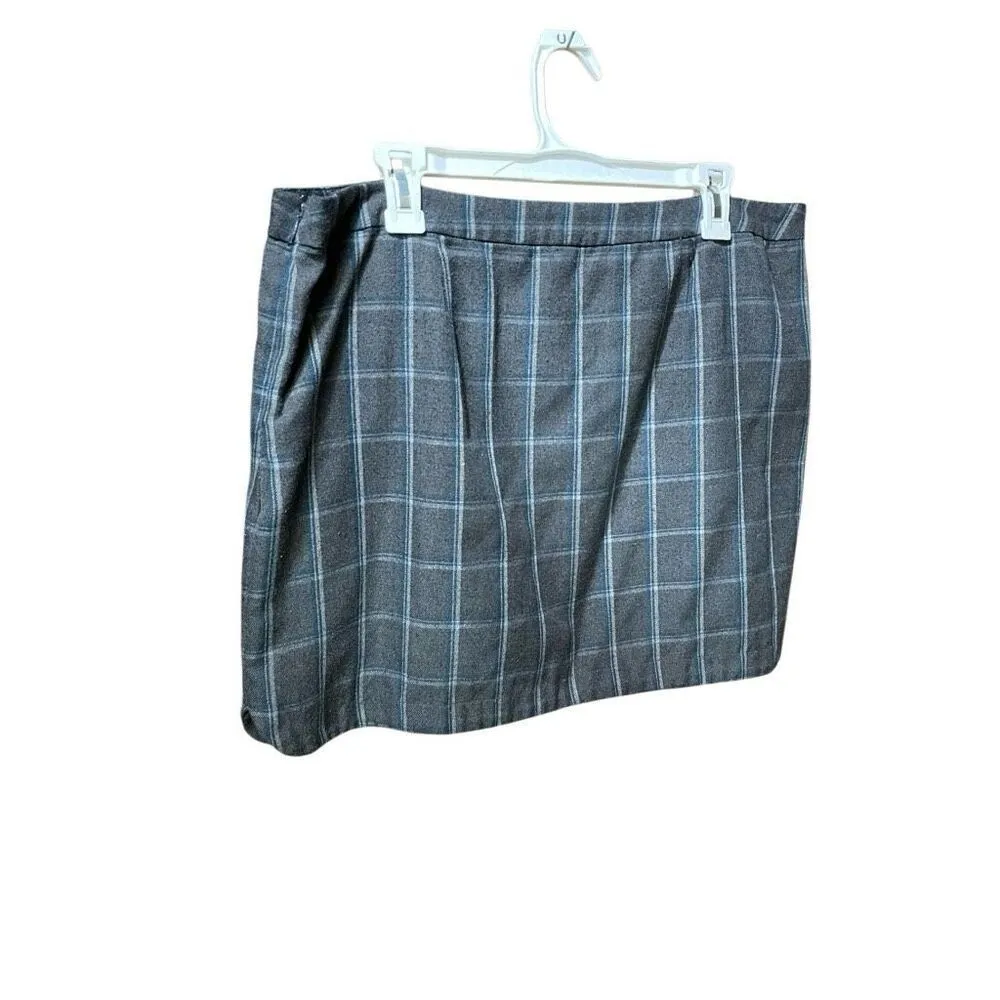 Gap School Girl Gray Checkered Plaid Skirt Fully Lined 16 - Image 3