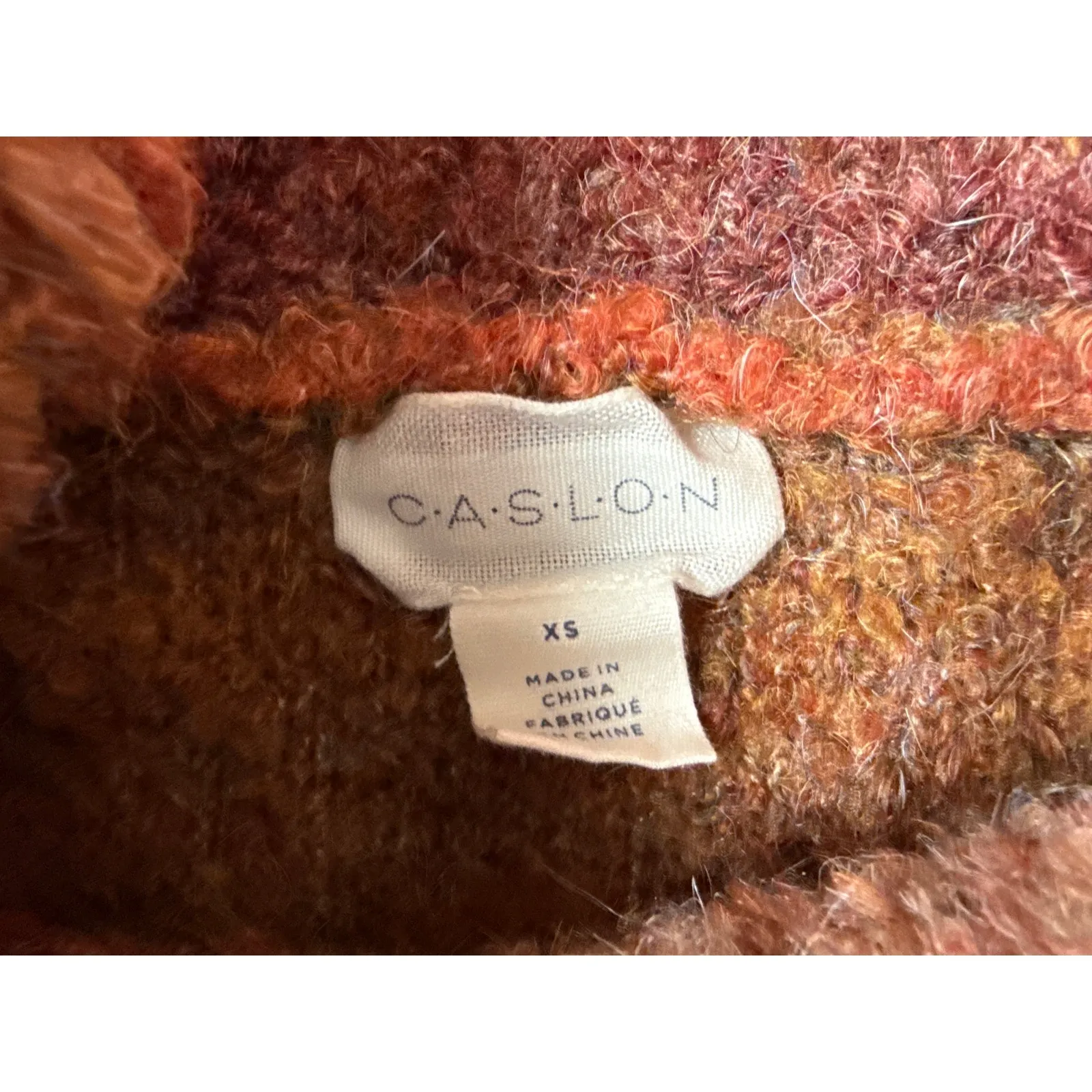 Caslon Ombré Striped Knit Long Sleeve Midi Sweater Dress Orange Brown Size XS/ S - Image 11