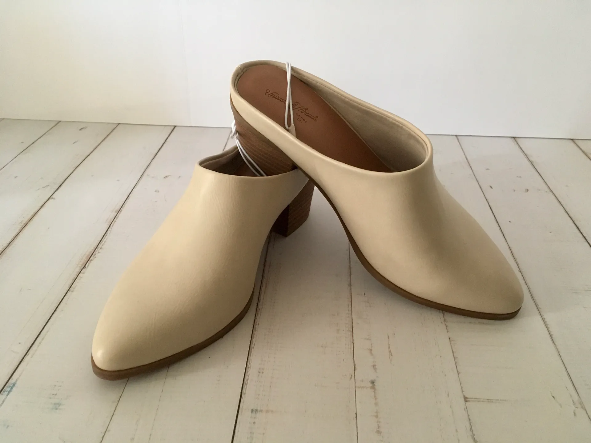 Heeled Mules, Size 5 1/2 Tan - Image 4
