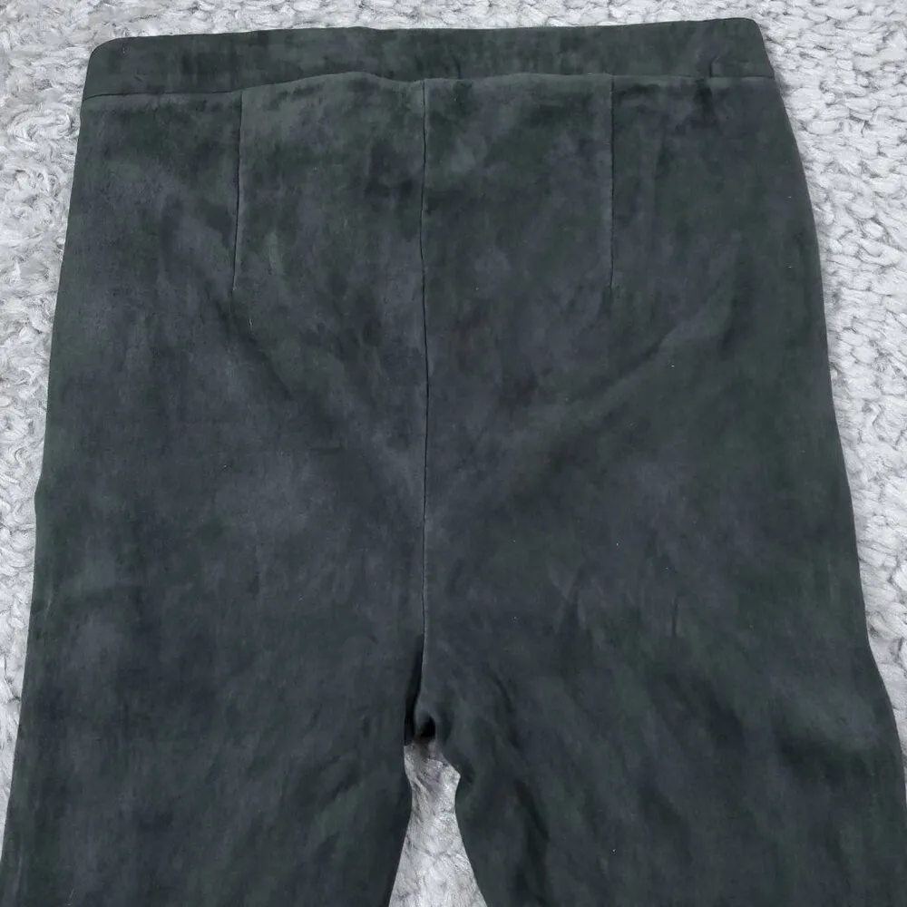READ Carlisle New York Suede Leather Gray Green Leggings Skinny Pants Size 4 - Image 3