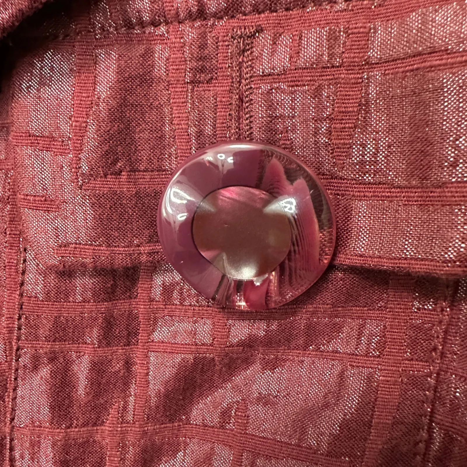 Vertigo Paris Women Red Textured Belt Coat Jacket S Lurex Cotton Blend Glam Mod - Image 6