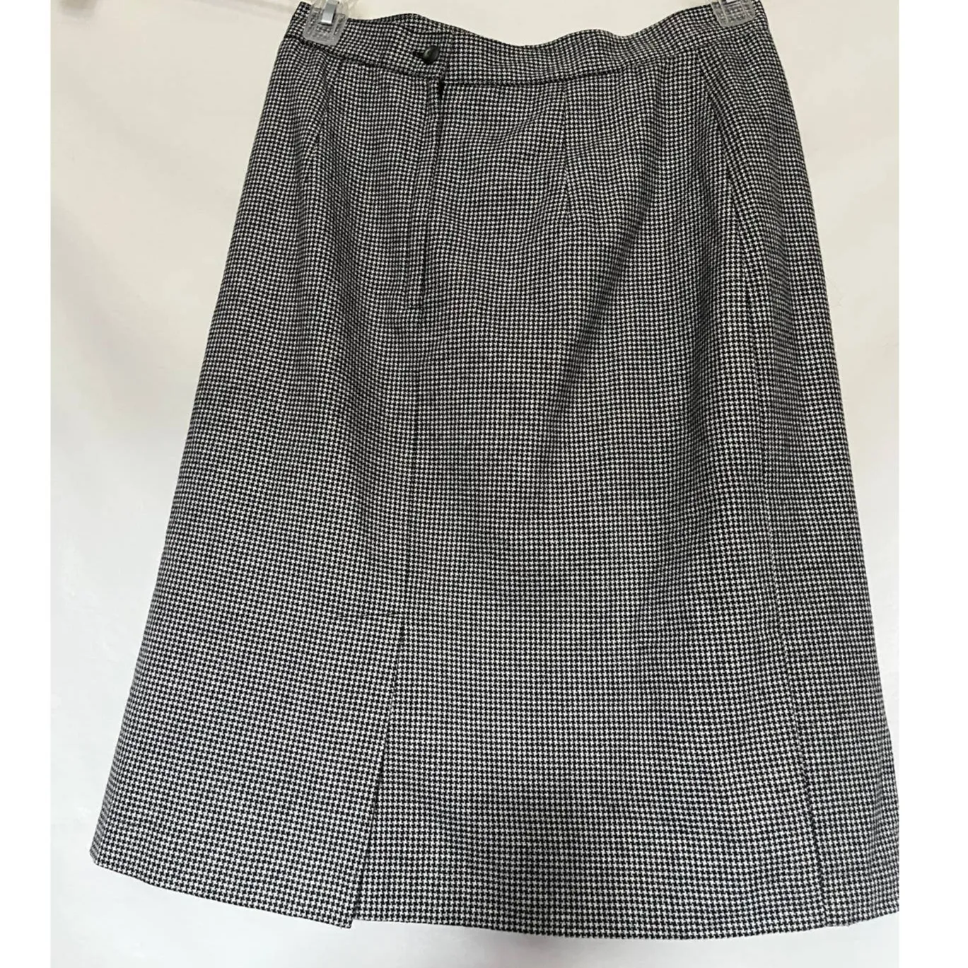 Vtg 90s Sag Harbor Houndstooth Skirt Size 14 Preppy Old Money Black White Retro - Image 5