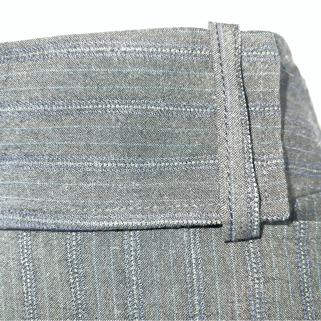 Nanette Lepore Charcoal Wide-Leg Pants w/Blue Pinstripes & Corset Waistband-Sz 5 - Image 3
