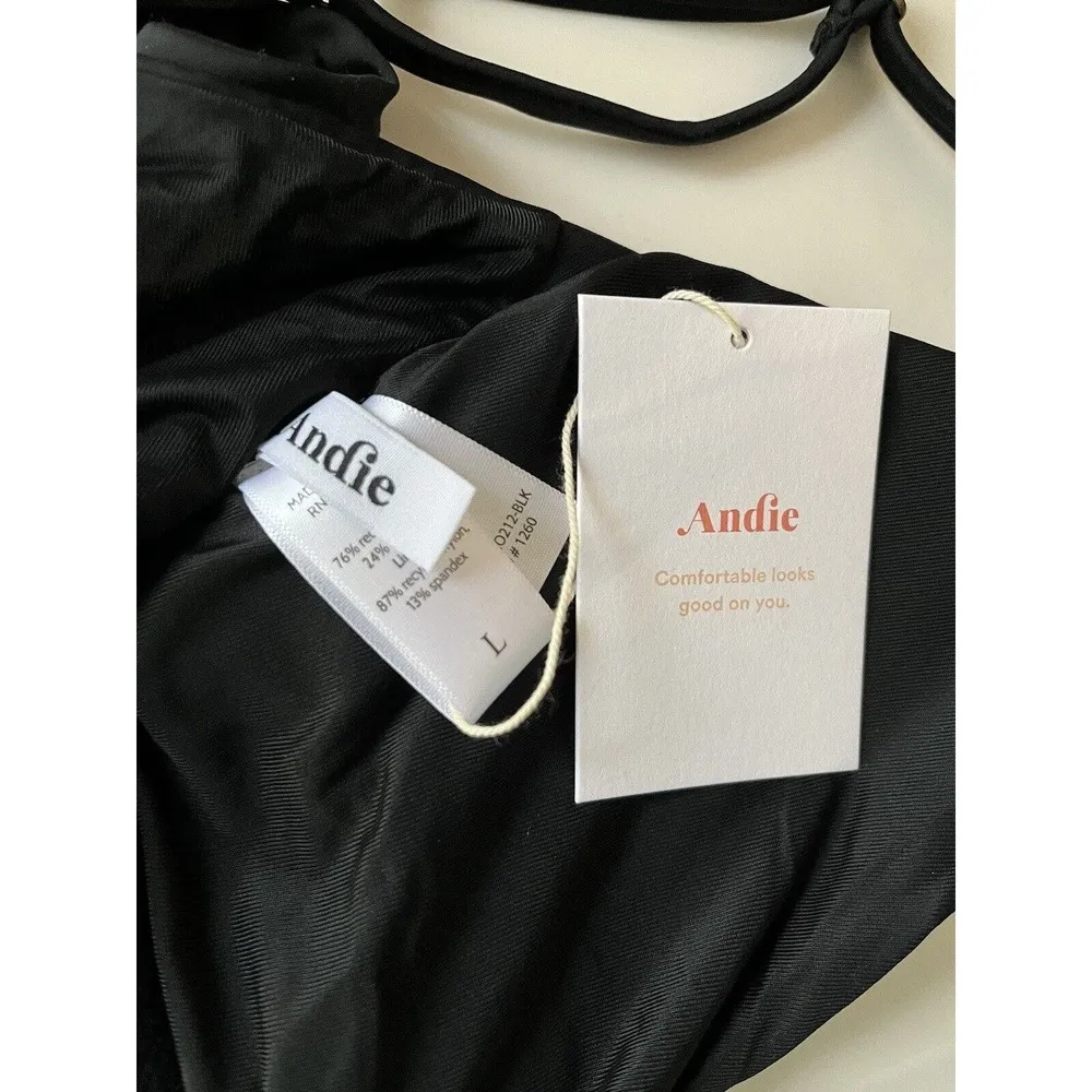 NWT Andie Swim The Santorini Black One Piece Swimsuit Size Large - Image 7