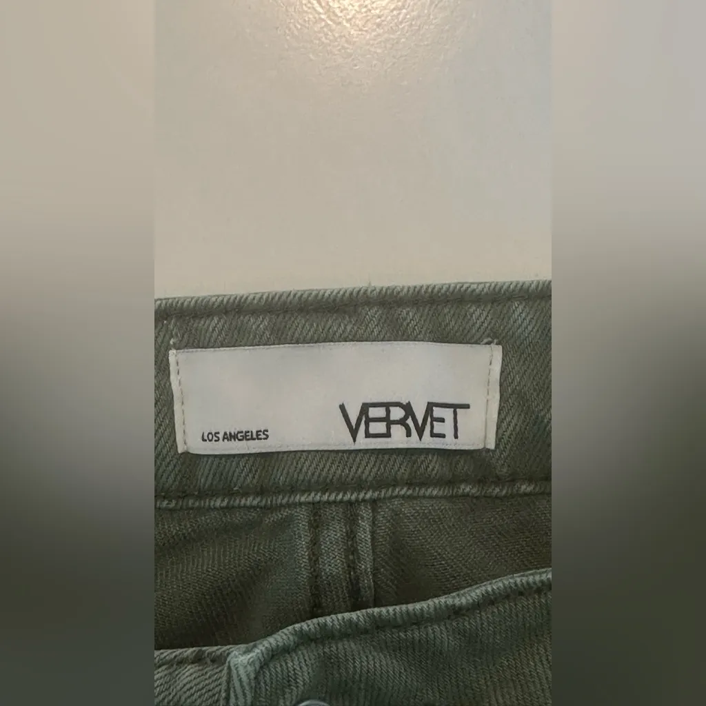 VERVET Beetle - Super High Rise 90s Vintage Crop Flare Olive Women’s Sz 28 - Image 2