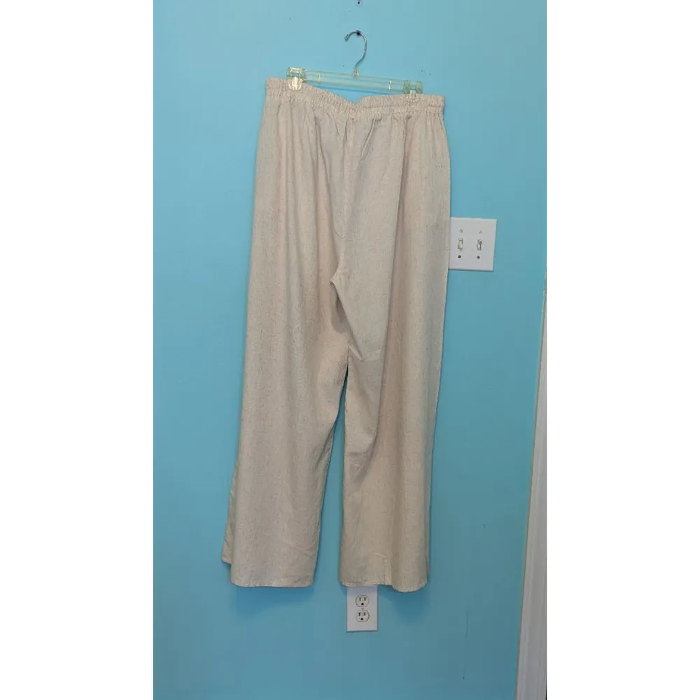 Women's PrettyLittleThing Plus Pants, Size 14, Beige - Image 2