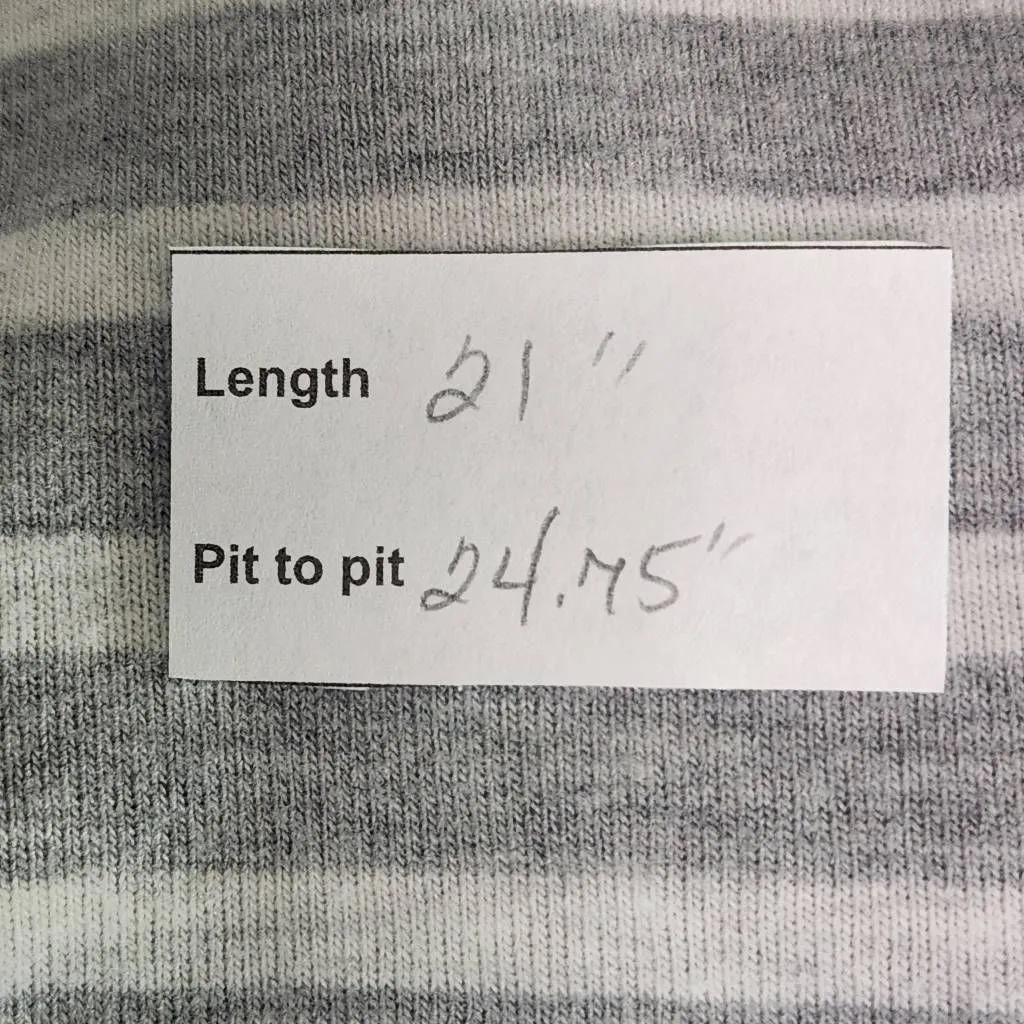 Splendid Gray and White Stripe Long Sleeve Knit Top Size Large Gray Pullover - Image 10