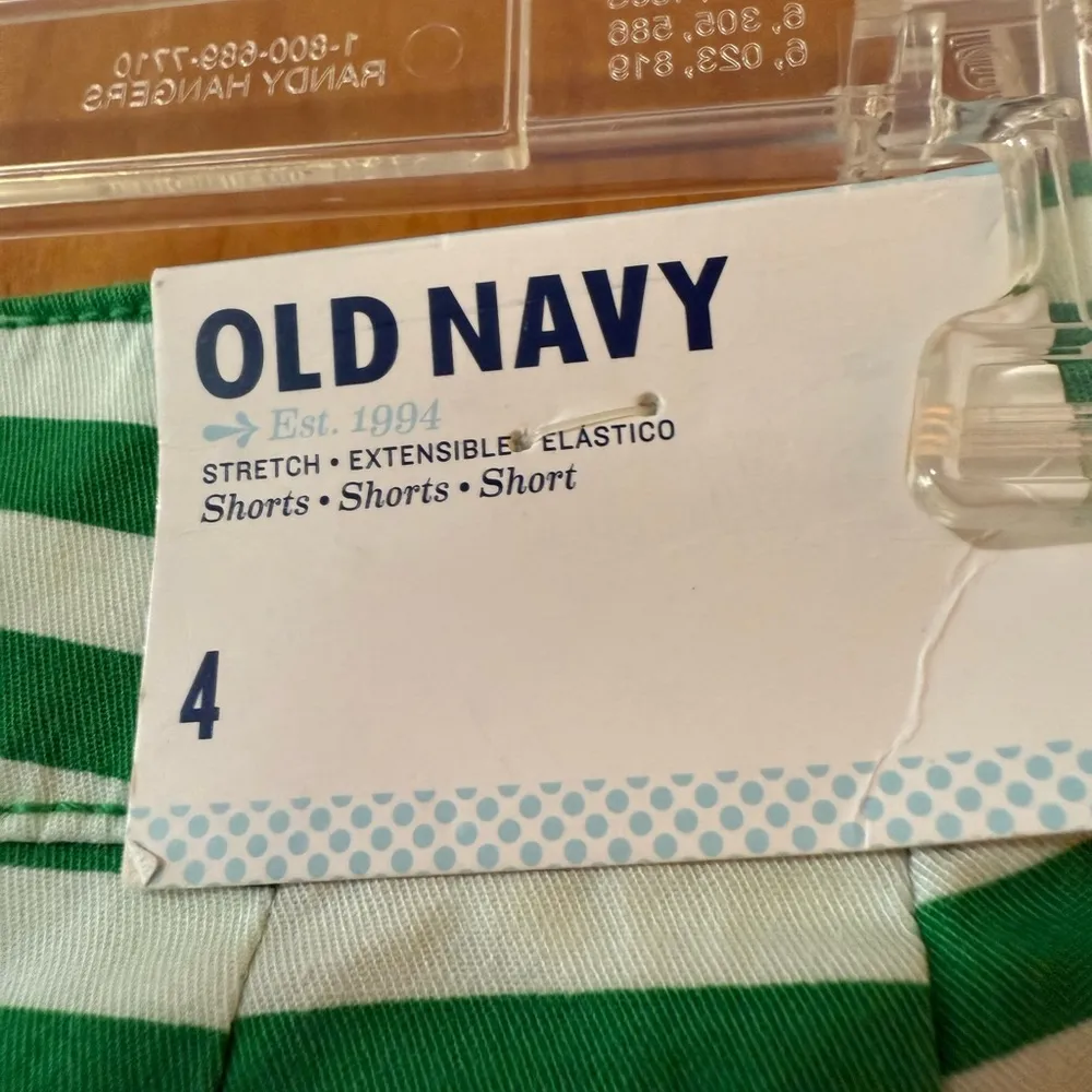 Old Navy Green White Striped Shorts Horizontal Stripes Summer Women’s NWT Size 4 - Image 5