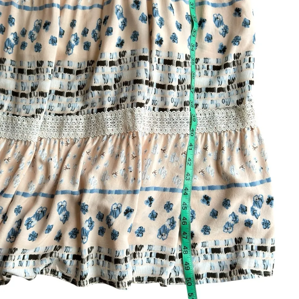 Pinkblush Boho Floral Smocked Maternity Midi Dress Small Light Pink Short Sleeve - Image 9