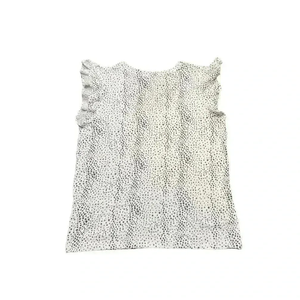 Loft Women’s Star Flutter‎ Sleeve Scoop Neck Tee Size Small Navy & White - Image 5